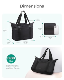 Foto 5 | Bolsa De Mano Bagsmart, Plegable, Con Compartimentos Y Cierre, Color Negro - Venta Internacional.