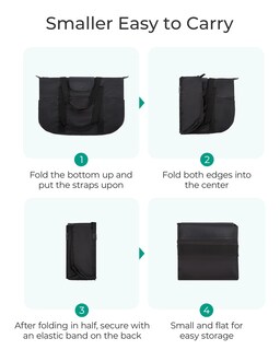 Foto 6 | Bolsa De Mano Bagsmart, Plegable, Con Compartimentos Y Cierre, Color Negro - Venta Internacional.
