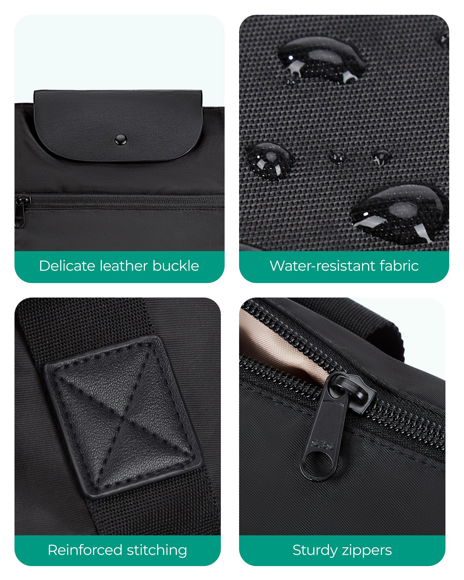 Foto 8 pulgar | Bolsa De Mano Bagsmart, Plegable, Con Compartimentos Y Cierre, Color Negro - Venta Internacional.
