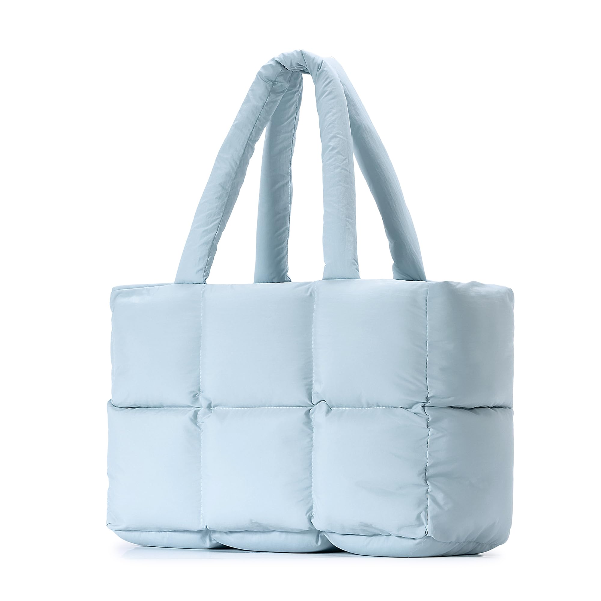 Bolso Herald Puffer Para Mujer, Acolchado De Nailon Azul Para Invierno - Venta Internacional.
