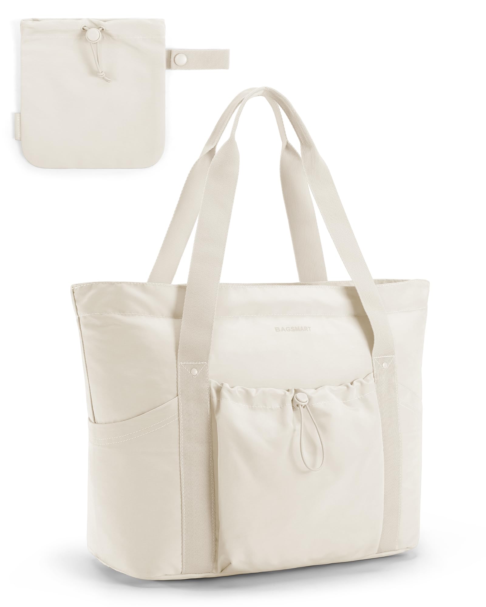 Foto 2 pulgar | Bolsa De Mano Bagsmart Para Mujer Plegable Con Bolsa De Almacenamiento De 20 Litros (beige) - Venta Internacional.