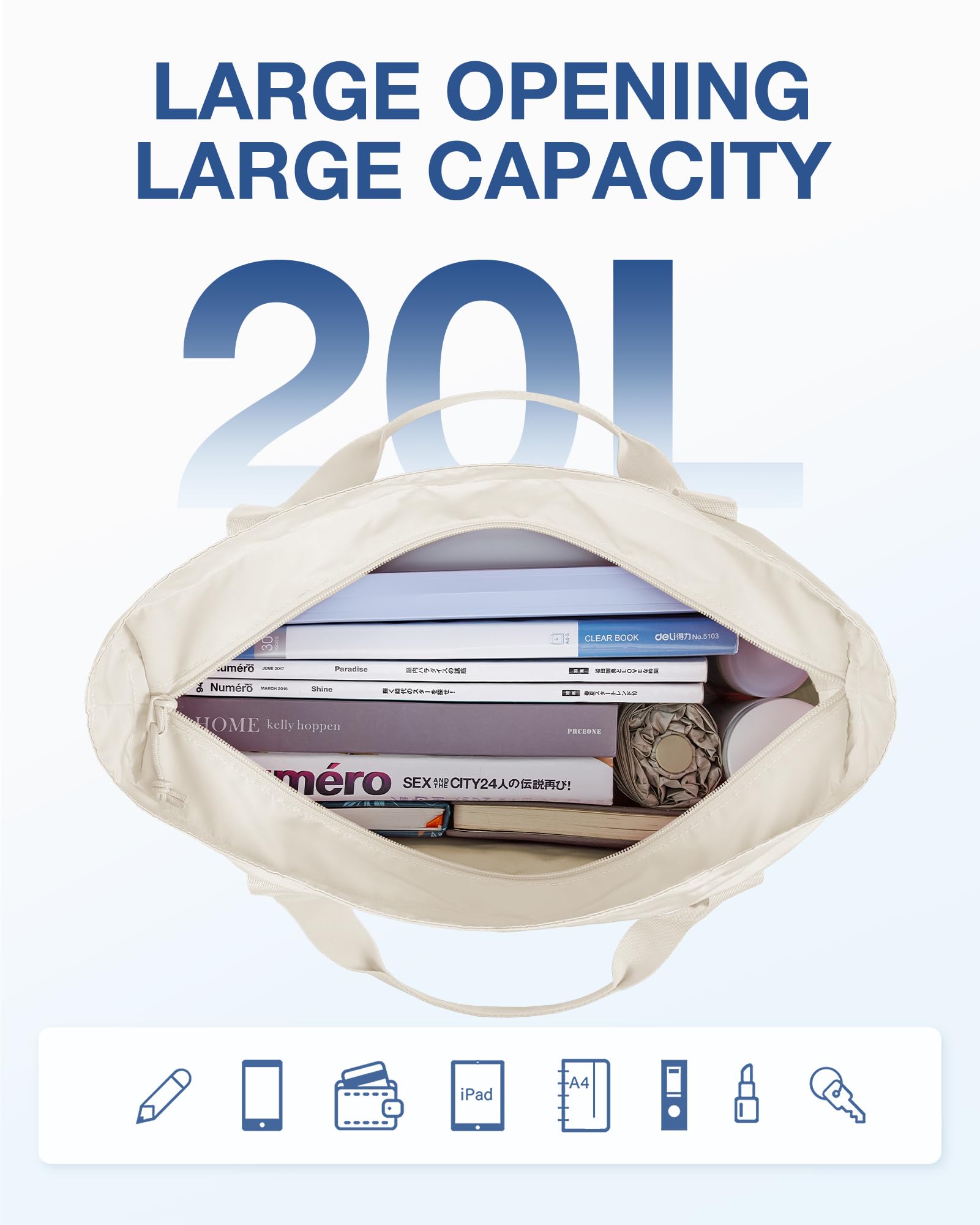 Foto 3 pulgar | Bolsa De Mano Bagsmart Para Mujer Plegable Con Bolsa De Almacenamiento De 20 Litros (beige) - Venta Internacional.