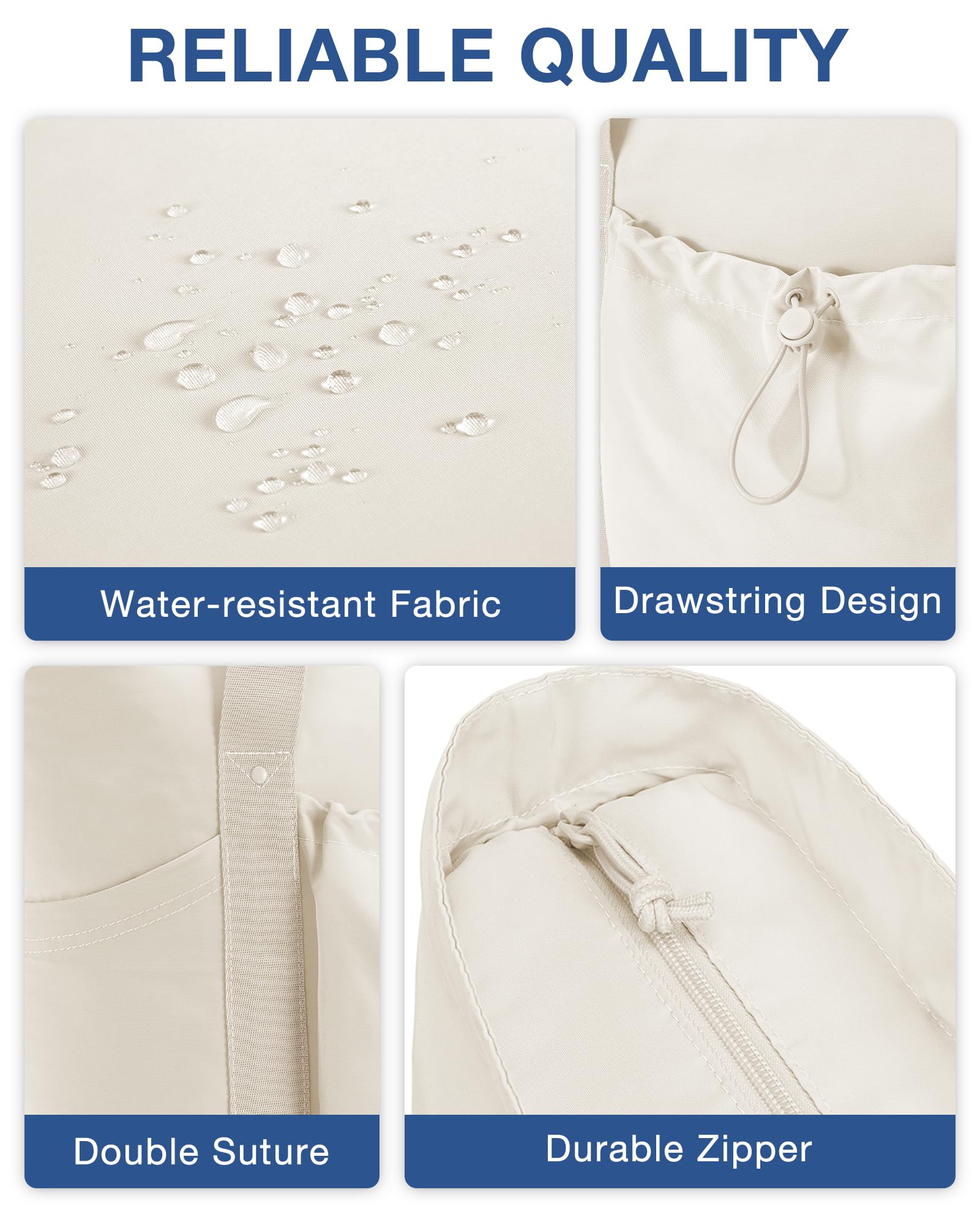 Foto 8 pulgar | Bolsa De Mano Bagsmart Para Mujer Plegable Con Bolsa De Almacenamiento De 20 Litros (beige) - Venta Internacional.