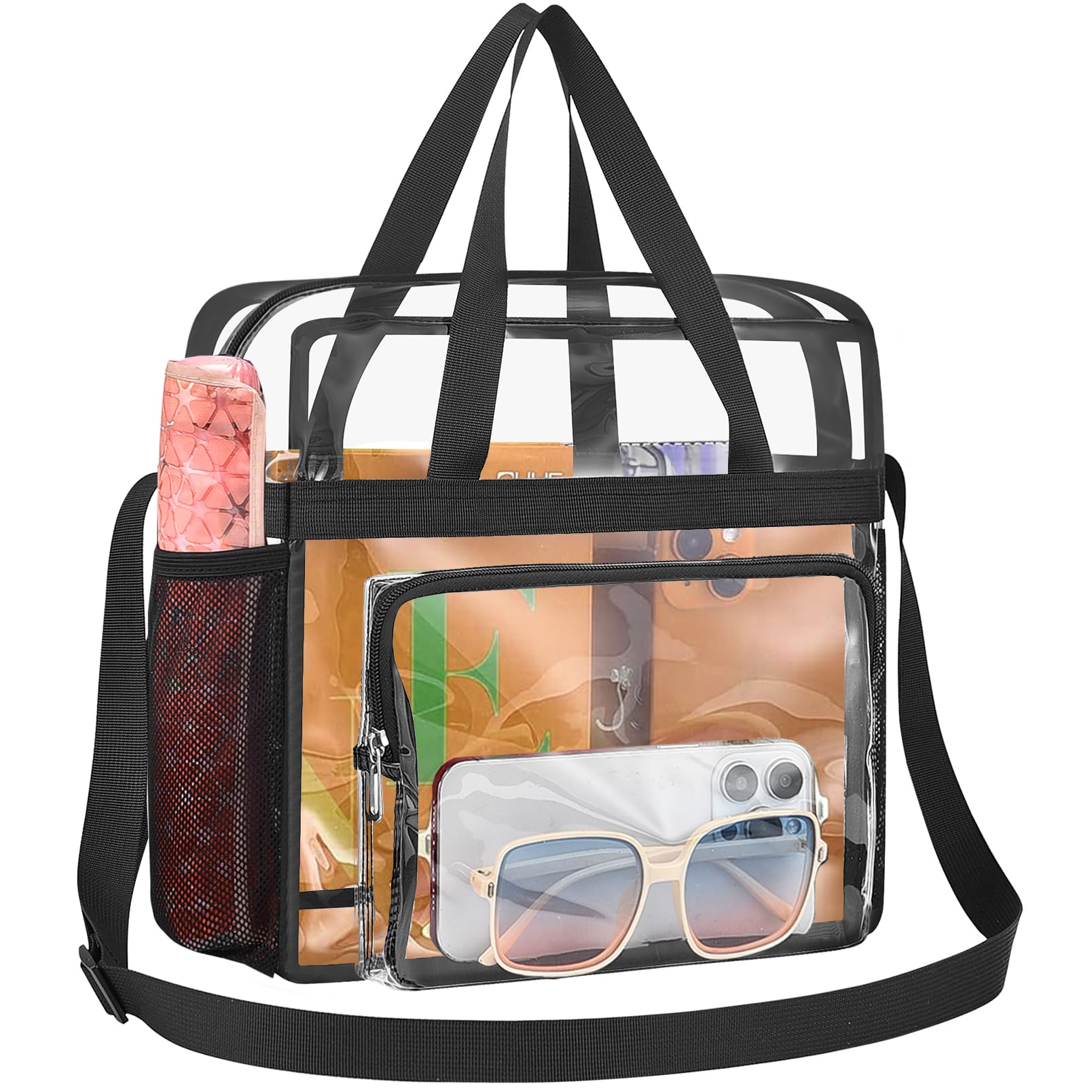 Bolsa Transparente Busuw Para Eventos En Estadios, 30 X 30 X 15 Cm (negra) - Venta Internacional.