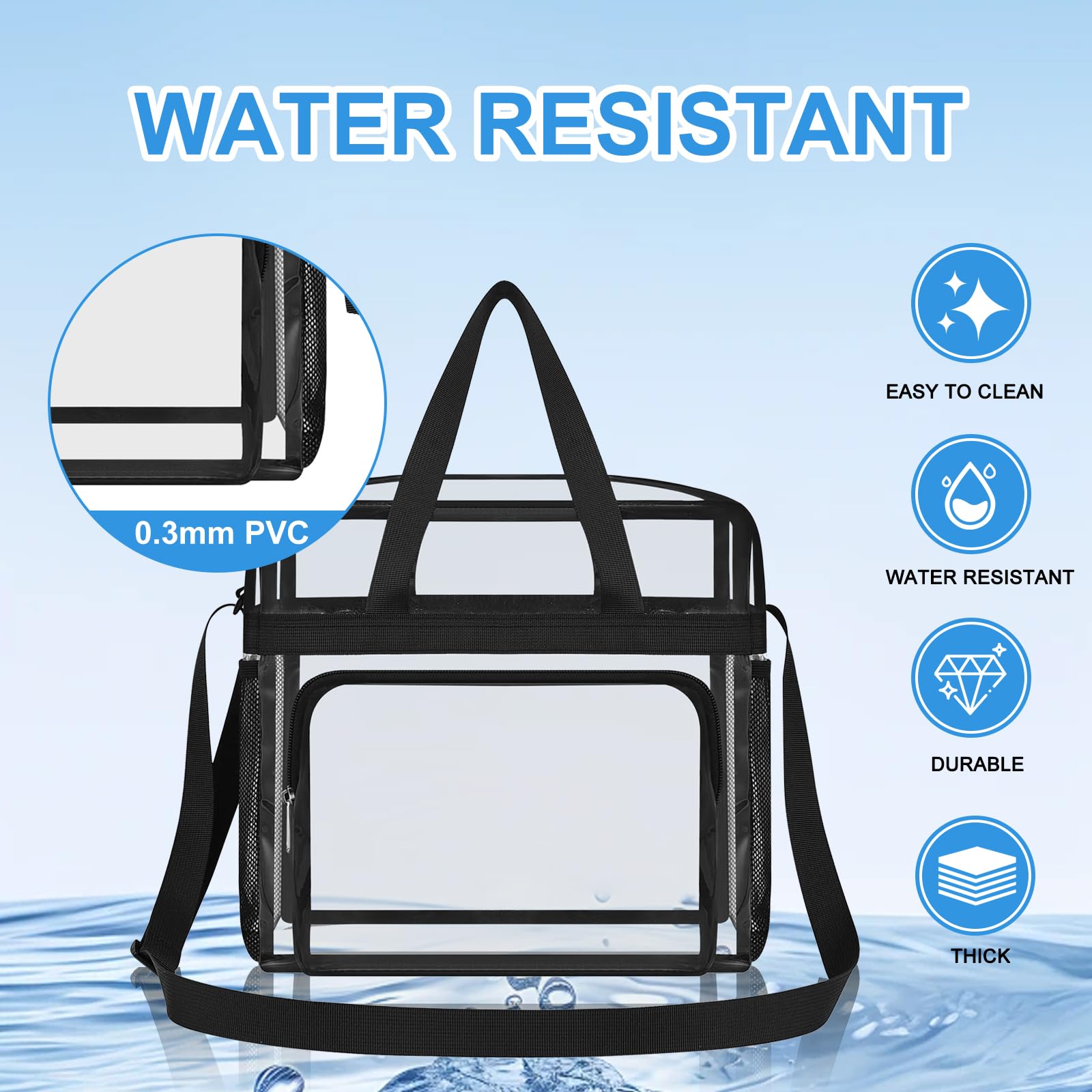 Foto 7 pulgar | Bolsa Transparente Busuw Para Eventos En Estadios, 30 X 30 X 15 Cm (negra) - Venta Internacional.