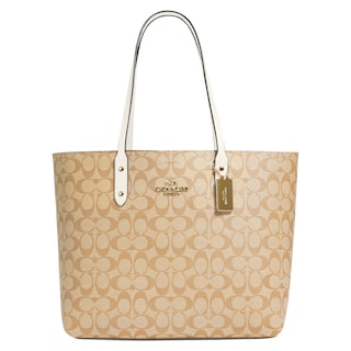 Foto 1 | Bolso Coach Town De Piel Granulada Pulida Con Tiza De Color Caqui Claro - Venta Internacional.