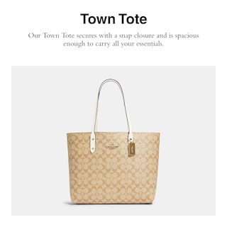 Foto 3 | Bolso Coach Town De Piel Granulada Pulida Con Tiza De Color Caqui Claro - Venta Internacional.