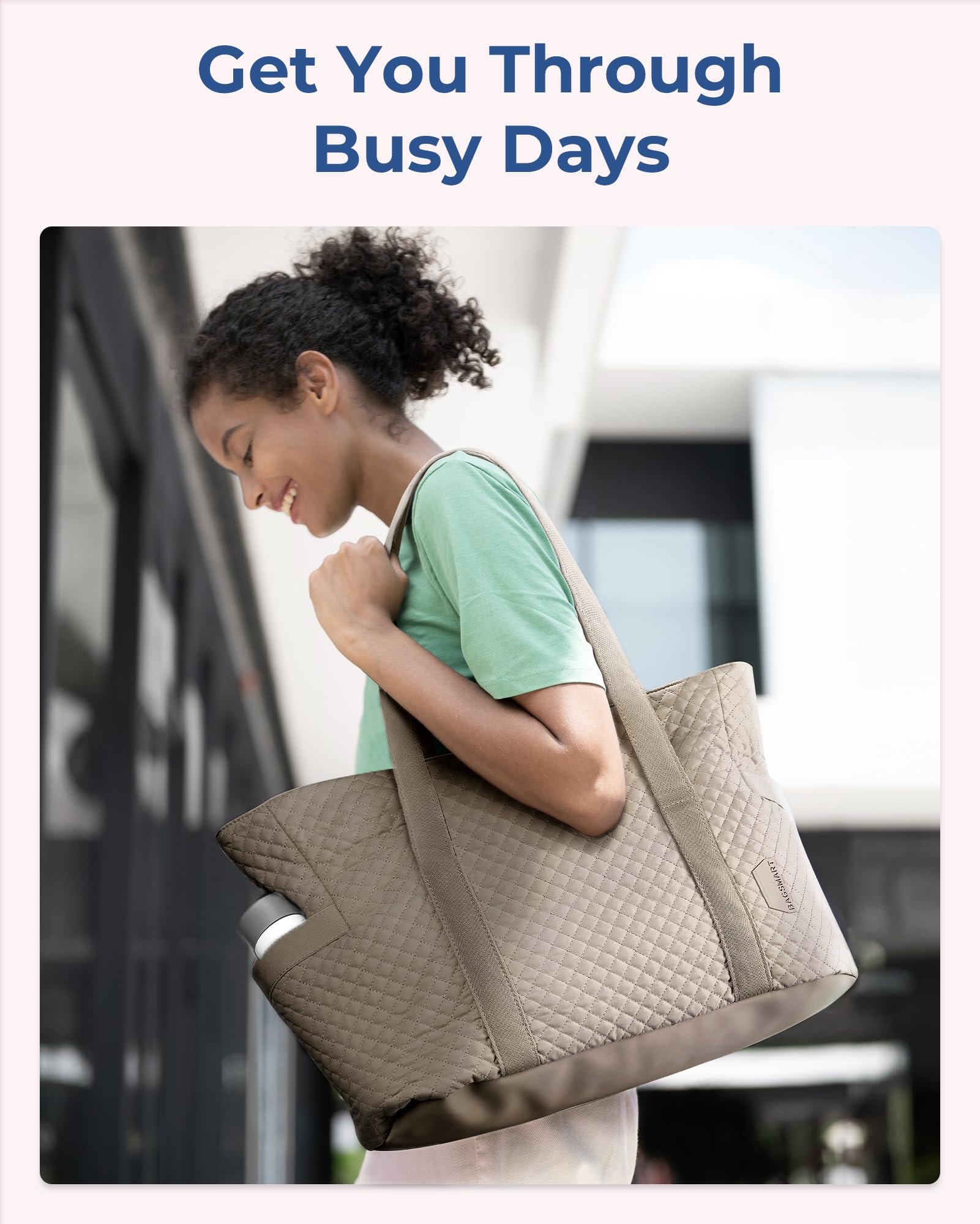 Foto 3 pulgar | Bolsa Bagsmart Grande Para Mujer, Viajes, Gimnasio, Trabajo, Marrón Grisáceo - Venta Internacional.