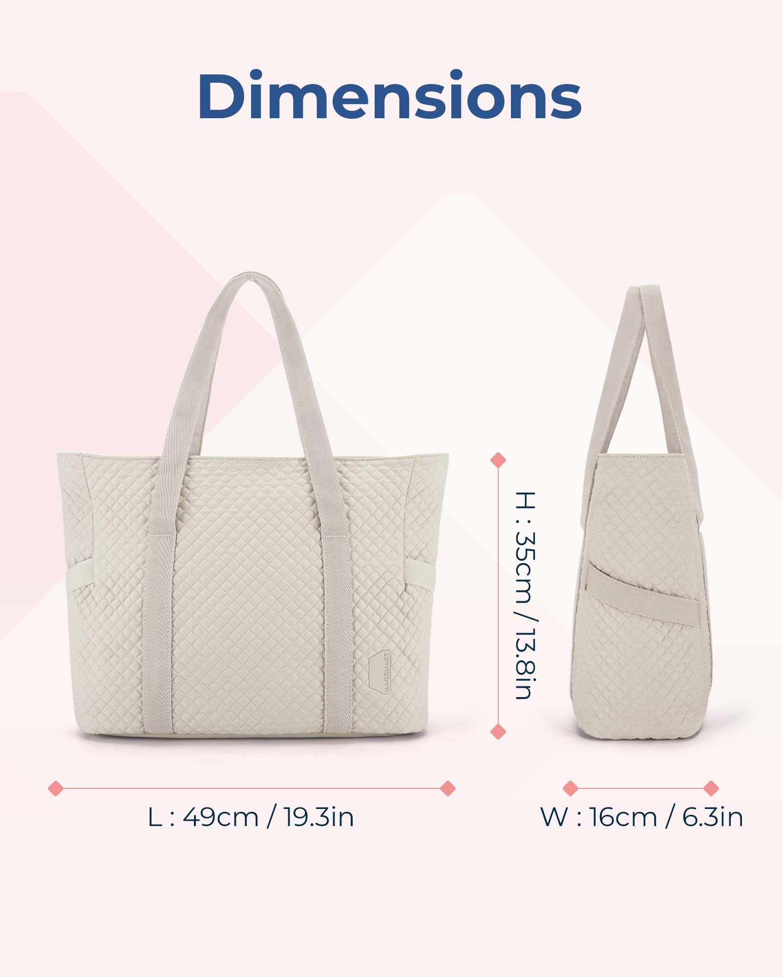 Foto 7 pulgar | Bolsa Bagsmart Grande Para Mujer, Viajes, Gimnasio, Trabajo, Marrón Grisáceo - Venta Internacional.