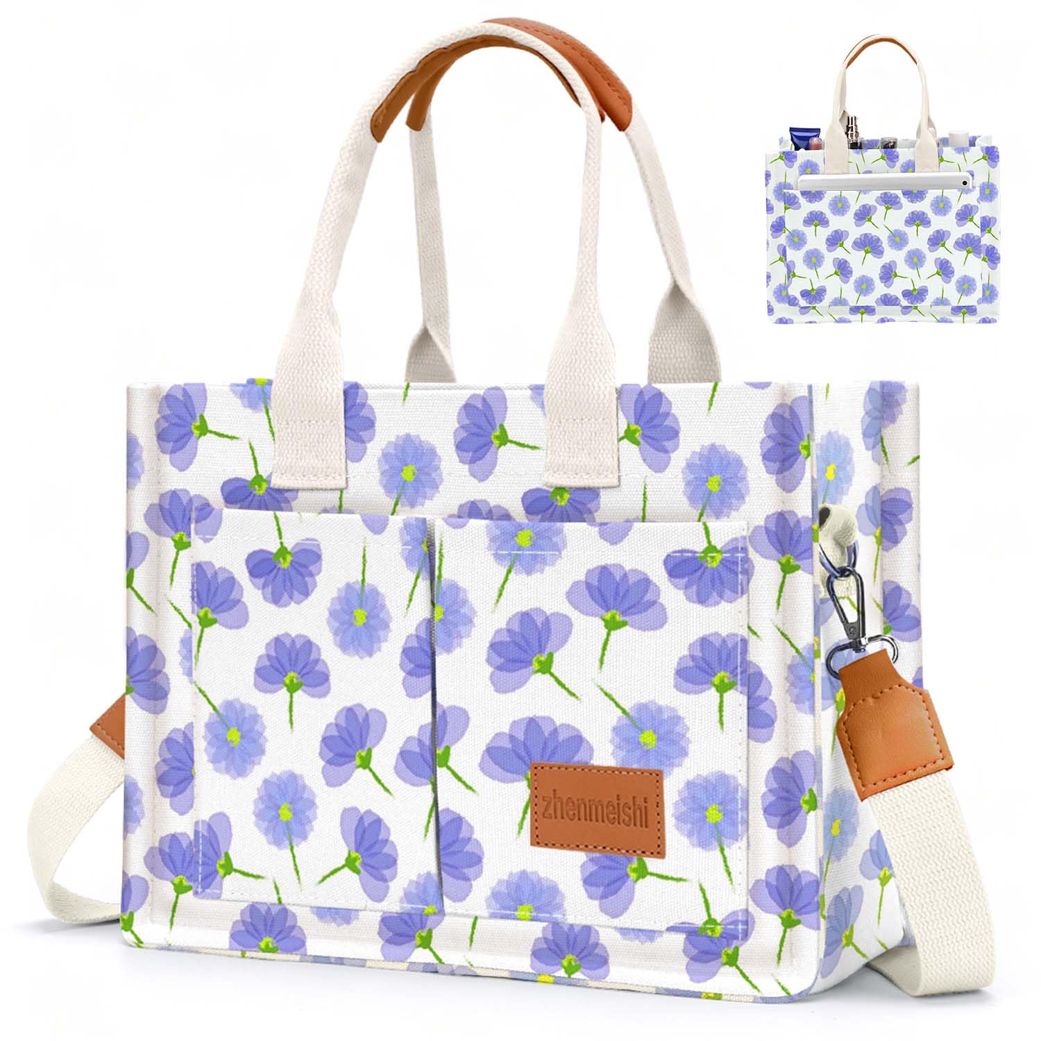 Bolso De Lona Ayieyill Para Mujer Purple Flower - Venta Internacional.