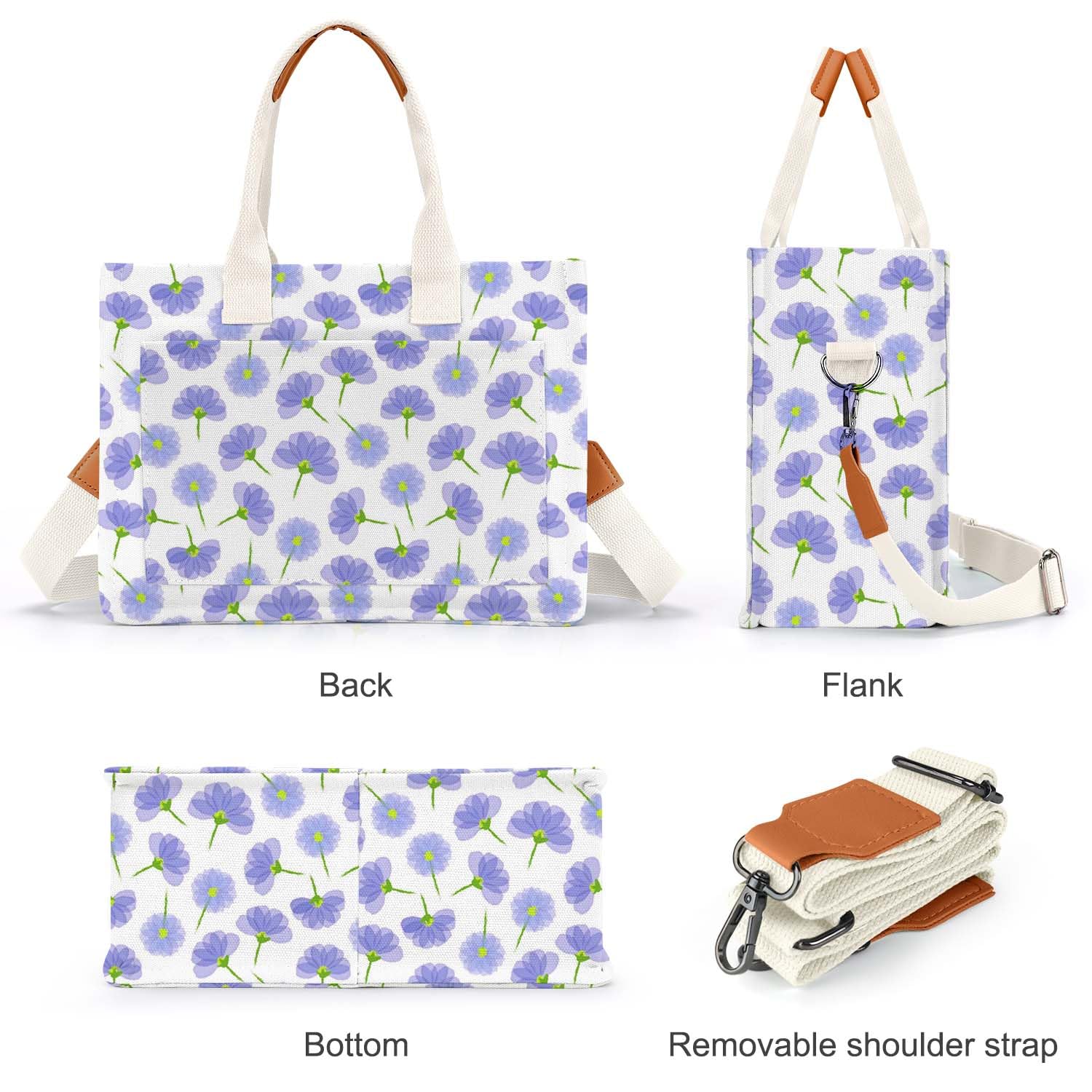 Foto 7 pulgar | Bolso De Lona Ayieyill Para Mujer Purple Flower - Venta Internacional.