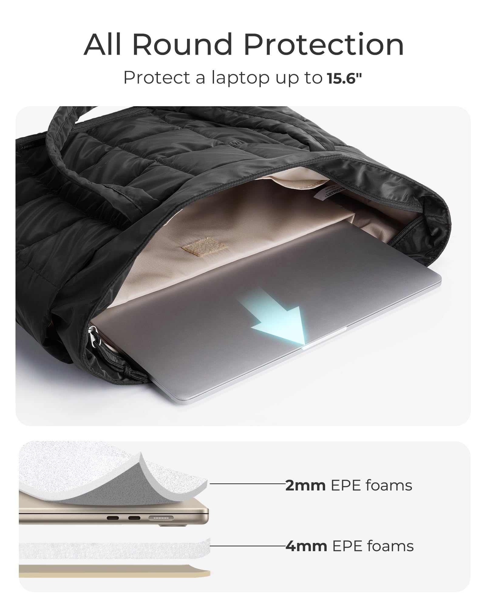 Foto 7 | Bolsa Acolchada Bagsmart Con Cierre Expandible, Resistente Al Agua - Venta Internacional.
