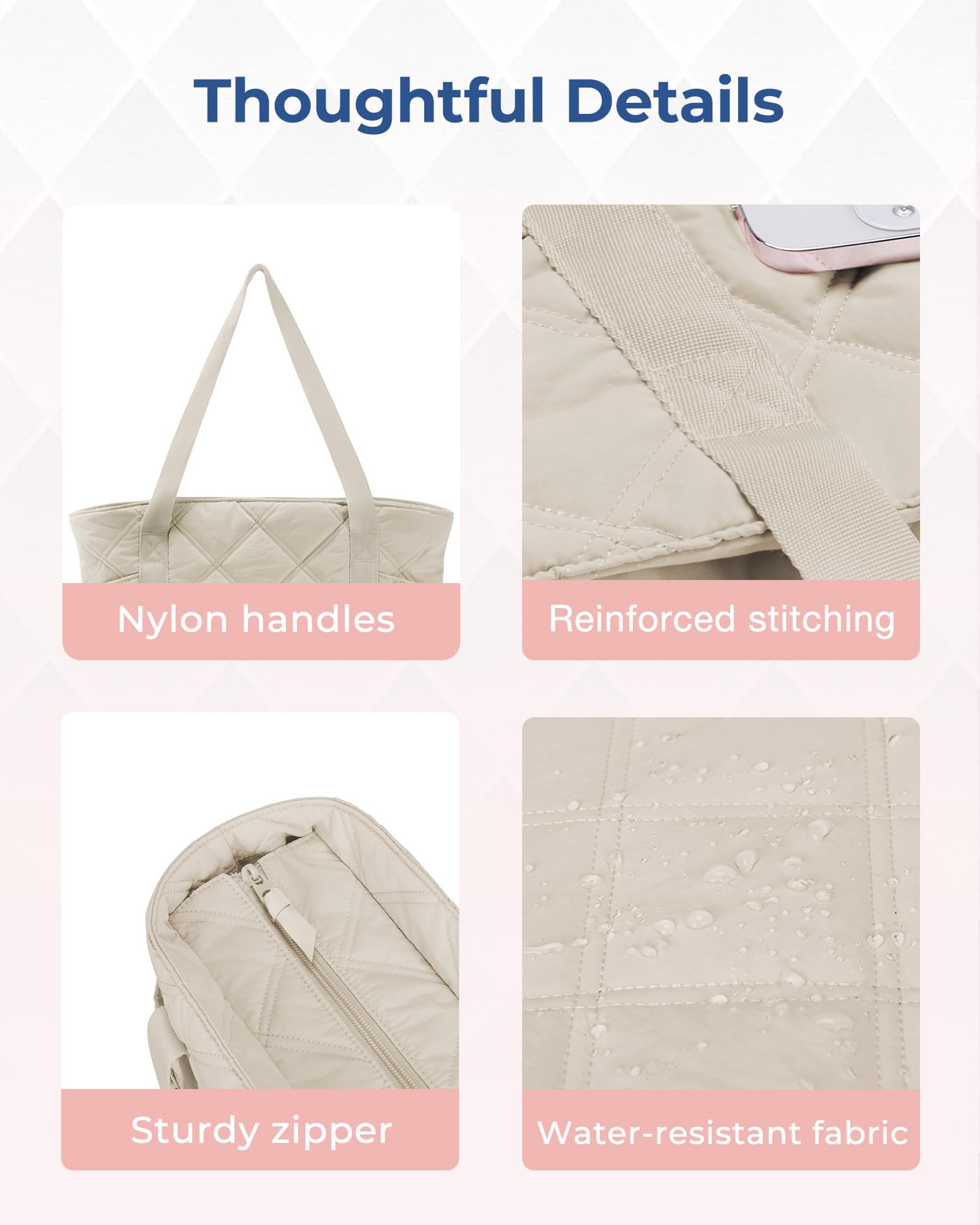 Foto 7 pulgar | Bolsa Bagsmart Puffer Carry On Para Mujer, Color Beige, 24 L - Venta Internacional.