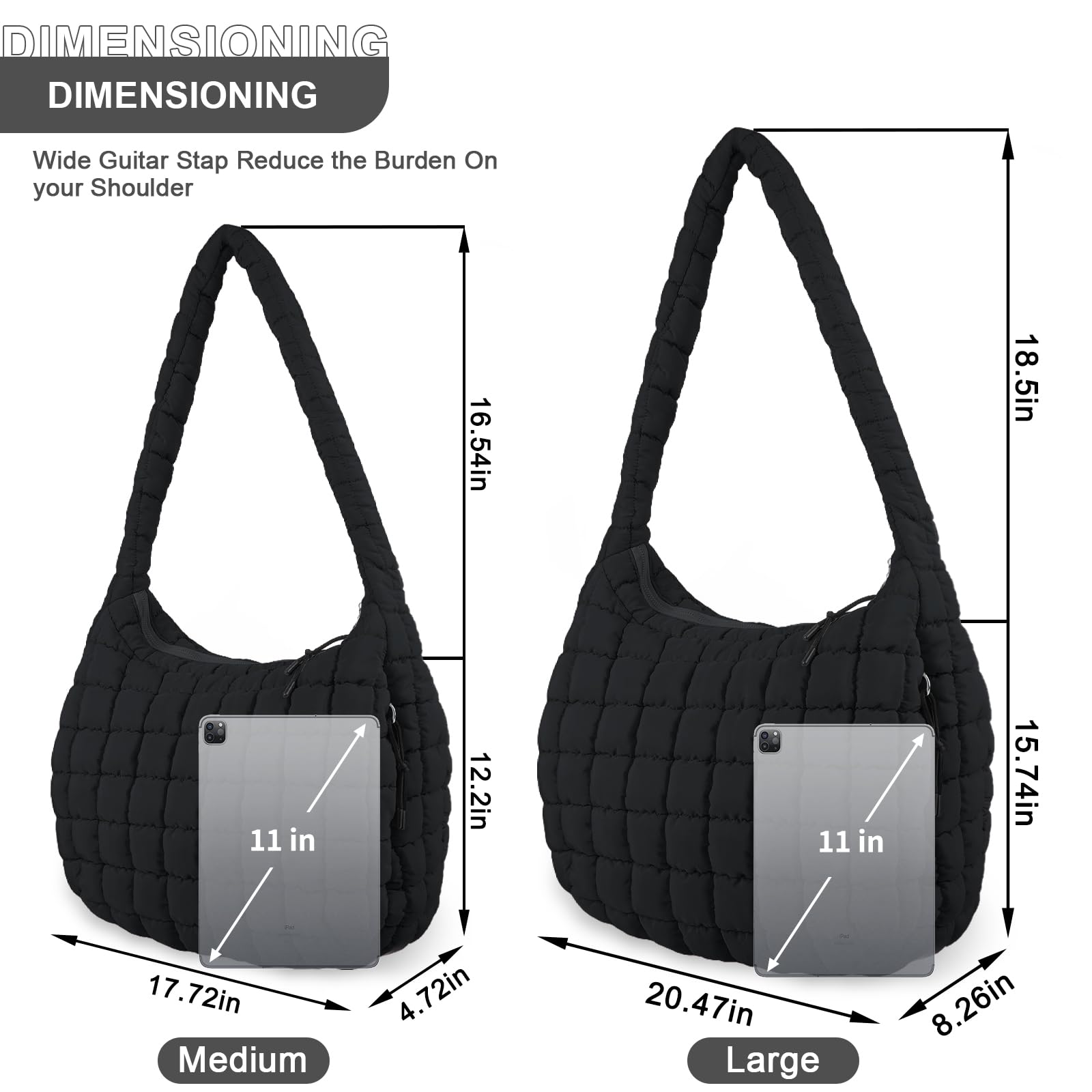 Foto 3 pulgar | Bolsa Acolchada Uixizq Para Mujer, Acolchada, De Nailon, Color Negro - Venta Internacional.