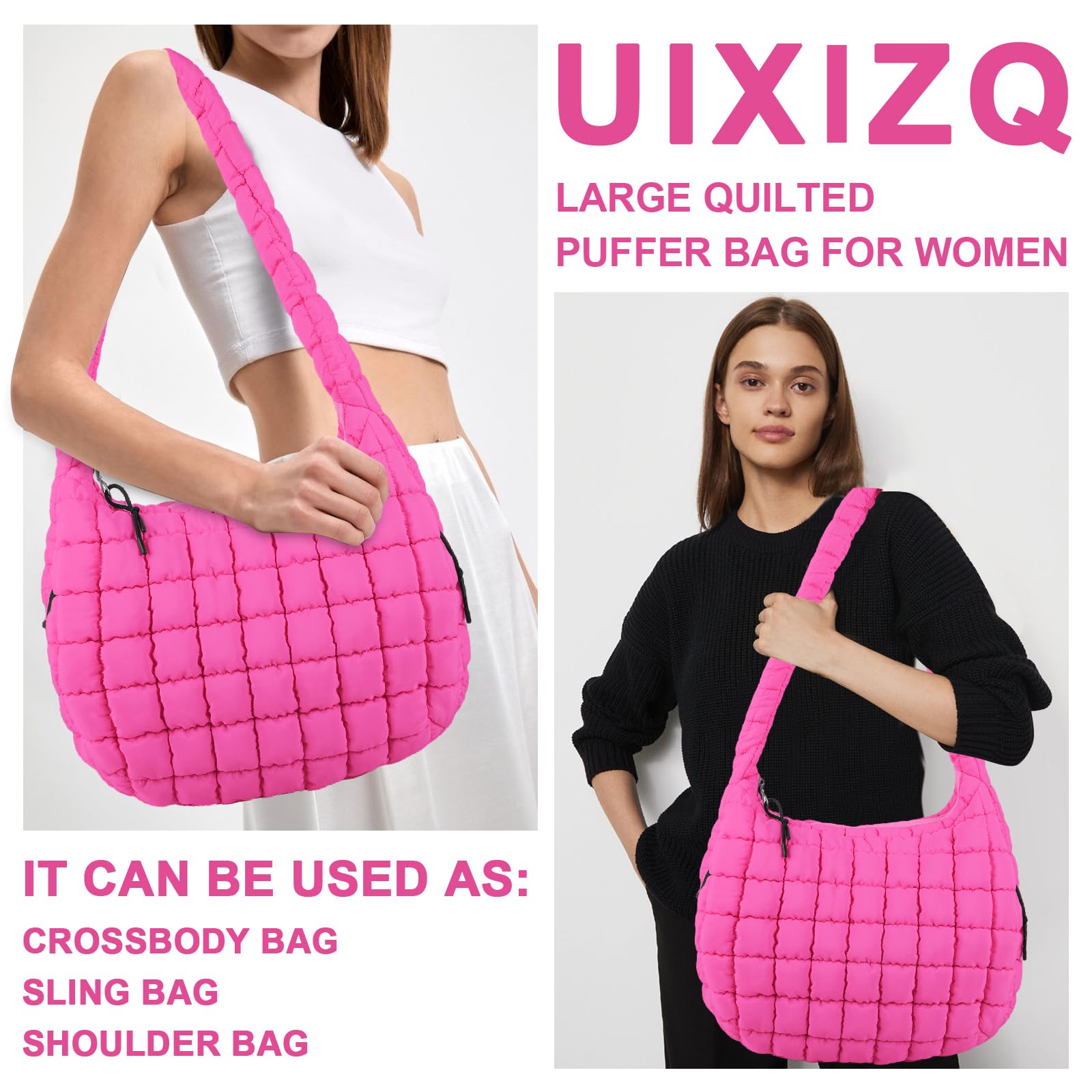 Foto 7 pulgar | Bolsa Acolchada Uixizq Para Mujer, Acolchada, De Nailon, Color Morado - Venta Internacional.