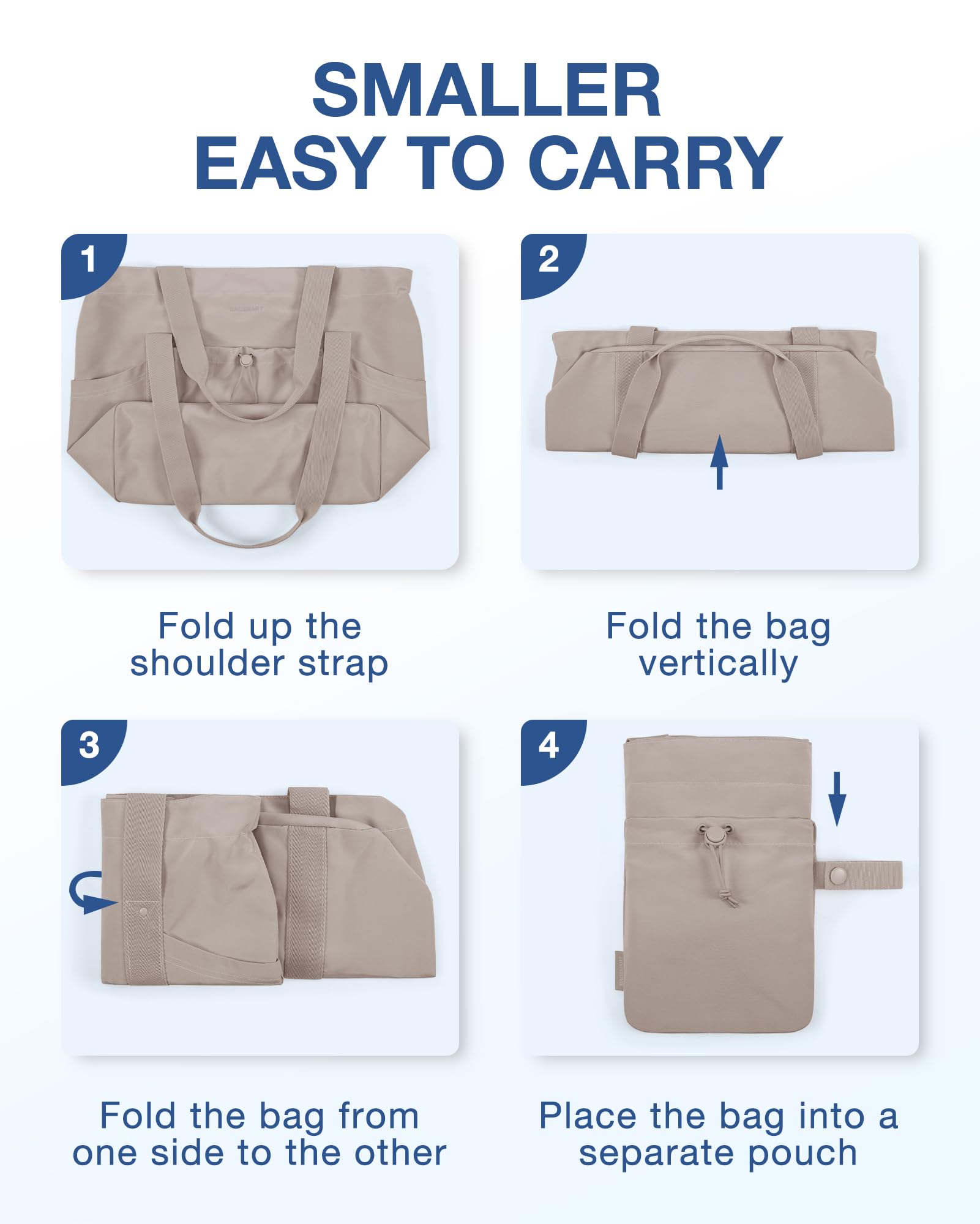 Foto 2 | Bolsa De Mano Bagsmart Para Mujer Plegable Con Bolsa De Almacenamiento Para Viajes Y Trabajo - Venta Internacional.