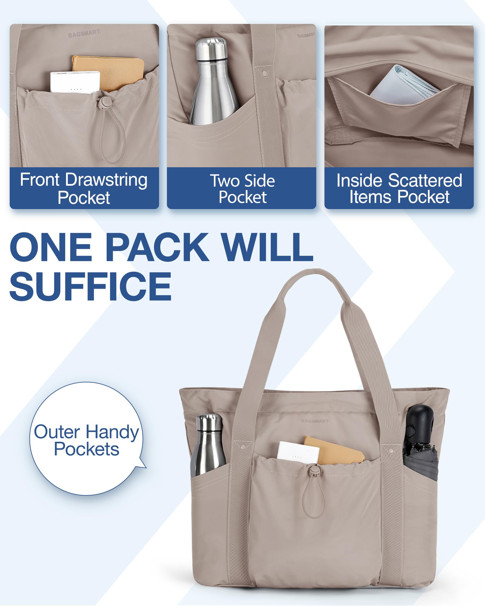Foto 5 pulgar | Bolsa De Mano Bagsmart Para Mujer Plegable Con Bolsa De Almacenamiento Para Viajes Y Trabajo - Venta Internacional.