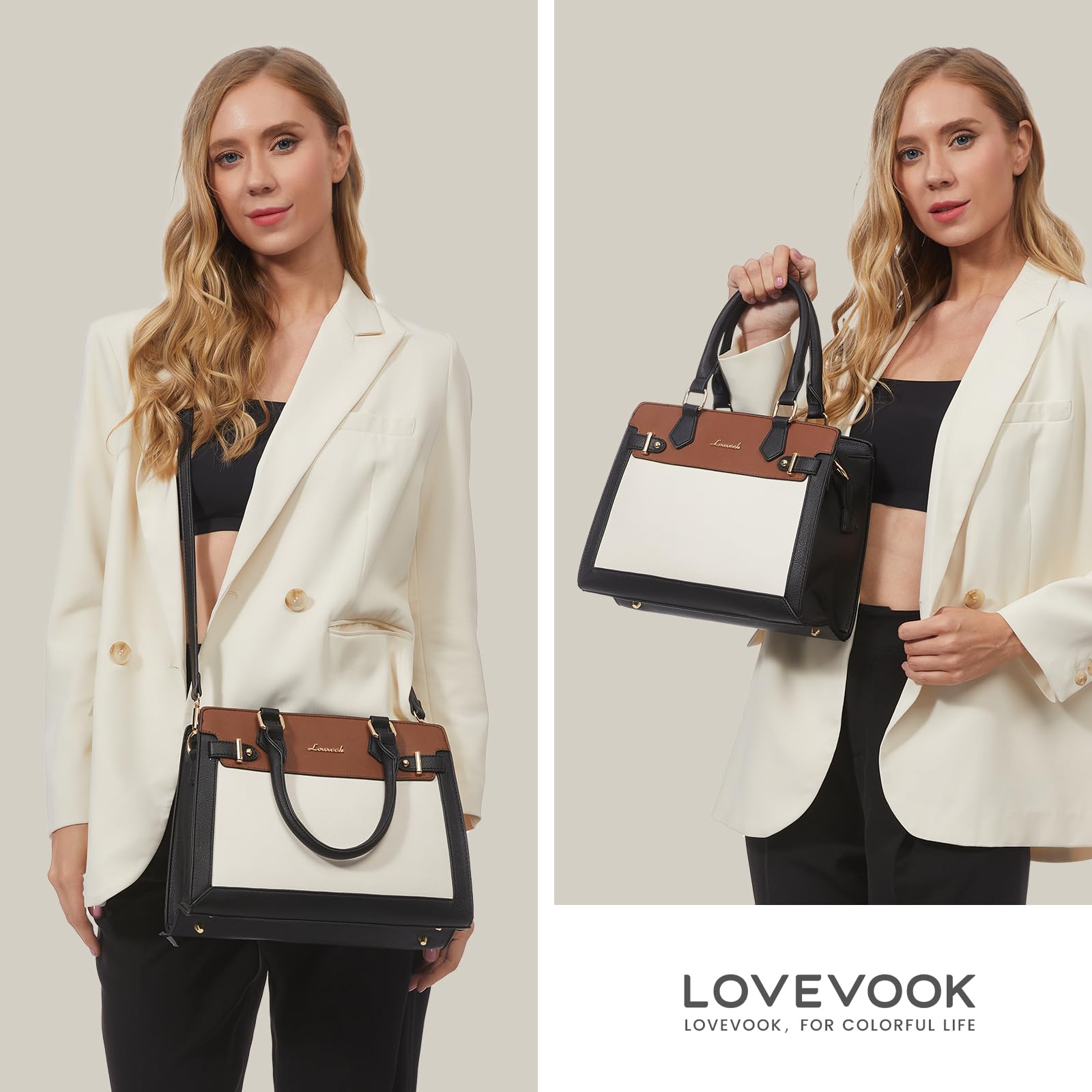 Foto 2 | Bolso De Hombro Con Monedero Lovevook, Piel Sintética, Color Negro - Venta Internacional.