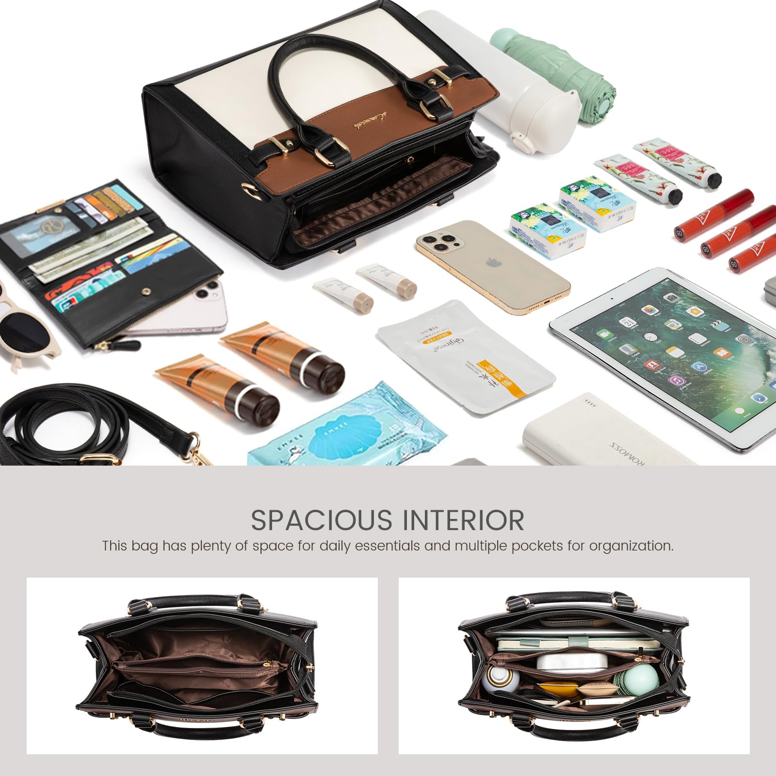 Foto 4 | Bolso De Hombro Con Monedero Lovevook, Piel Sintética, Color Negro - Venta Internacional.
