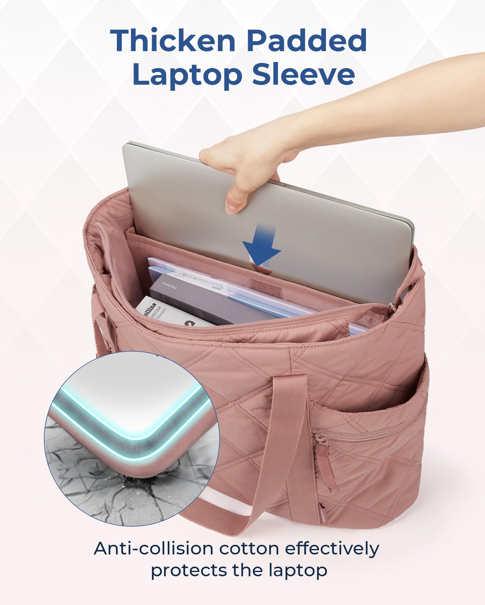Foto 3 pulgar | Bolsa De Mano Bagsmart Puffer Carry On Para Mujer, 24 Litros, Brier Rose - Venta Internacional.