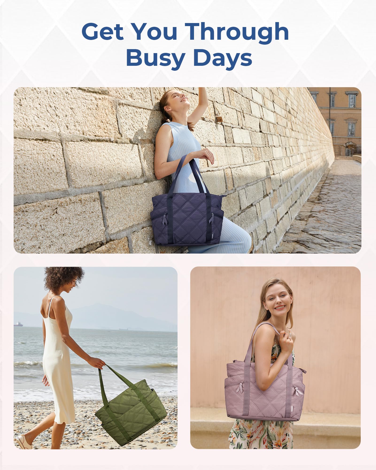 Foto 7 pulgar | Bolsa De Mano Bagsmart Puffer Carry On Para Mujer, 24 Litros, Brier Rose - Venta Internacional.