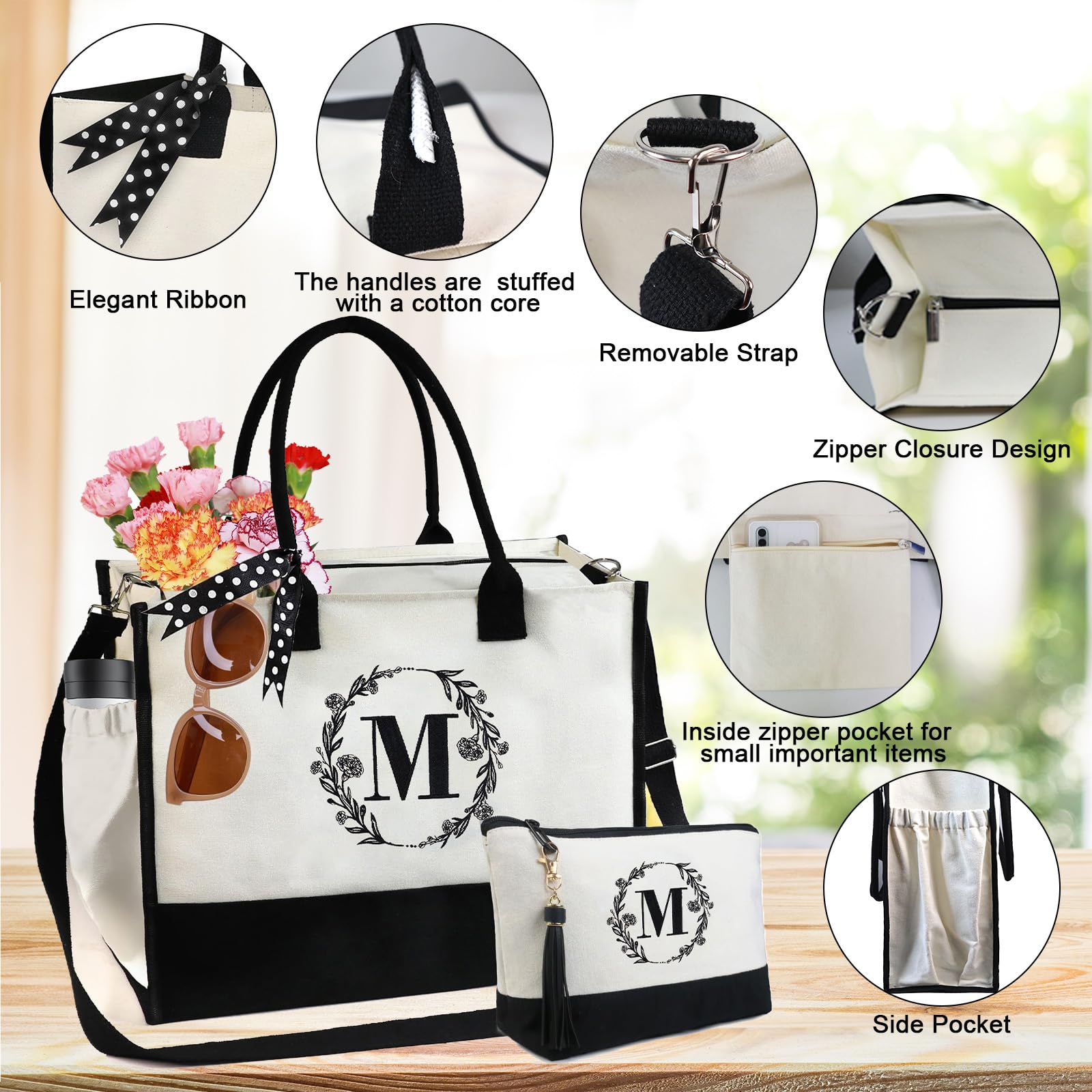 Foto 5 pulgar | Bolso De Mano Beegreen, Regalo De Cumpleaños Para Mujer, Bordado Con La Inicial J - Venta Internacional.
