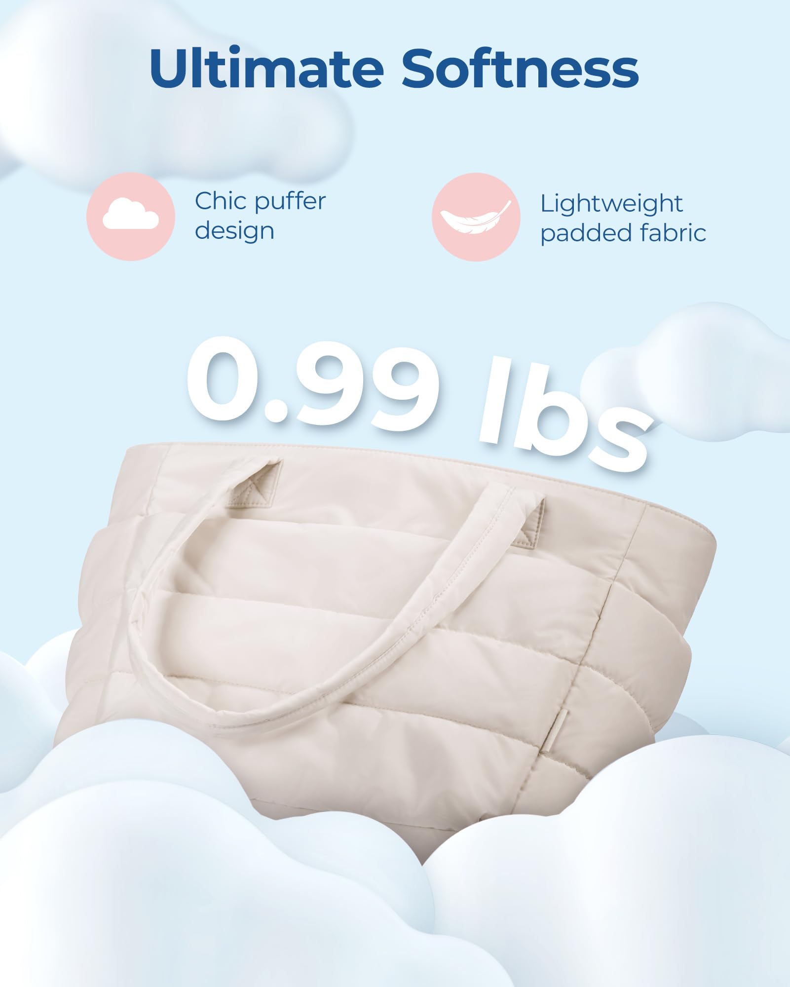 Foto 5 pulgar | Bolsa De Mano Bagsmart Lightweight Puffy Para Mujer, 20 Litros (gris) - Venta Internacional.