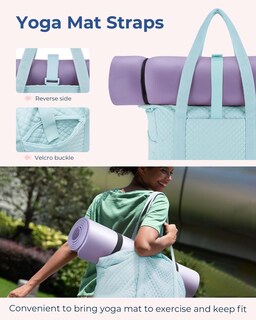 Foto 2 | Bolsa Bagsmart Grande Para Mujer Con Hebilla Para Esterilla De Yoga, Color Azul - Venta Internacional.