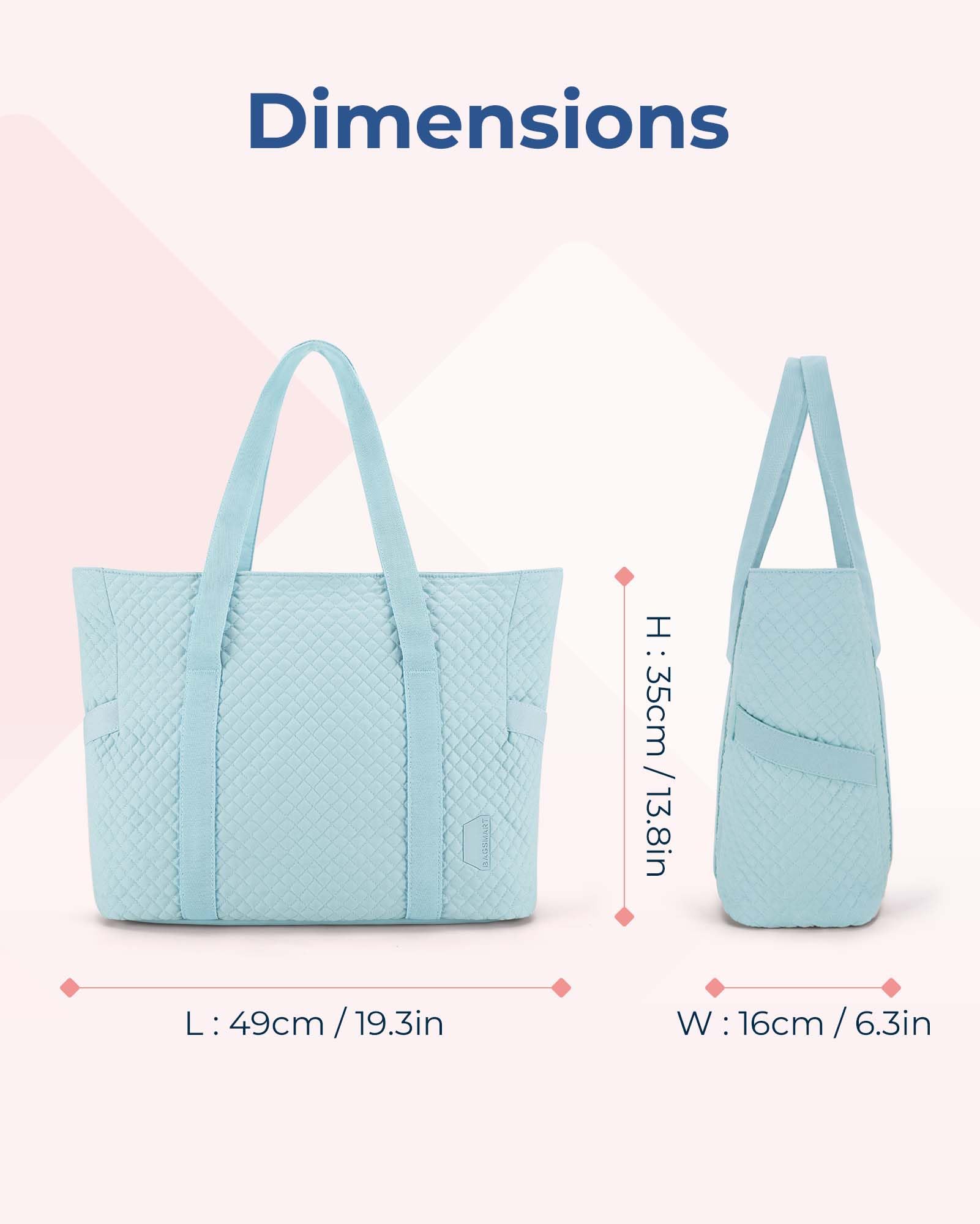 Foto 7 pulgar | Bolsa Bagsmart Grande Para Mujer Con Hebilla Para Esterilla De Yoga, Color Azul - Venta Internacional.