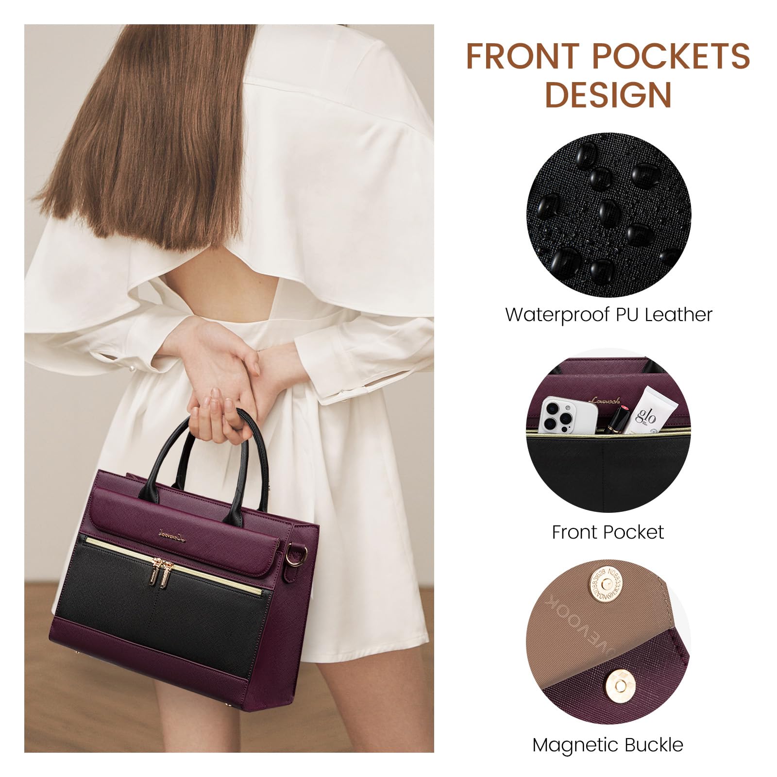Foto 5 pulgar | Monederos Y Bolsos Lovevook Bolso De Hombro De Piel Negro - Venta Internacional.
