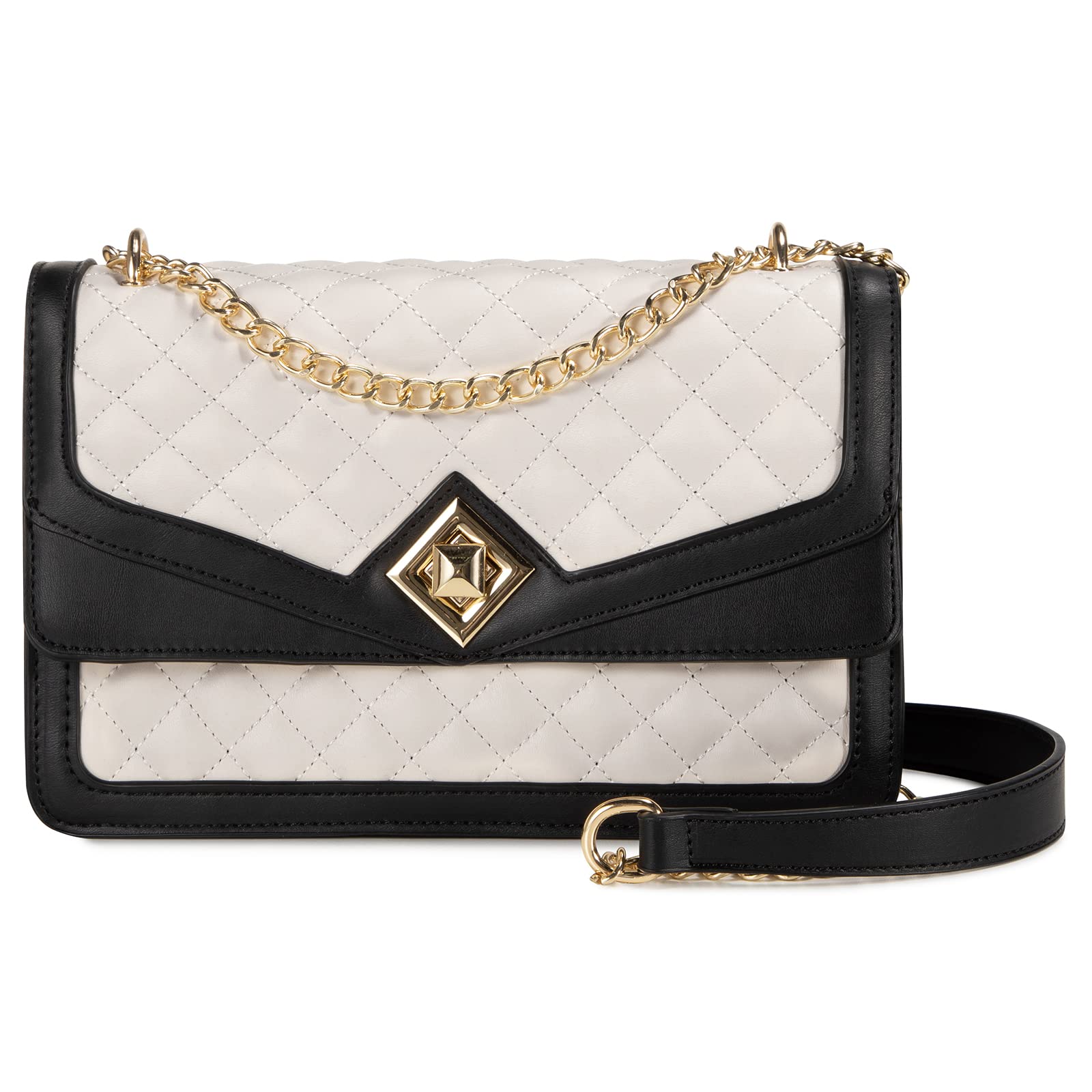 Foto 1 | Bandolera Lovevook Monedero De Piel Acolchada En Blanco Y Negro - Venta Internacional.