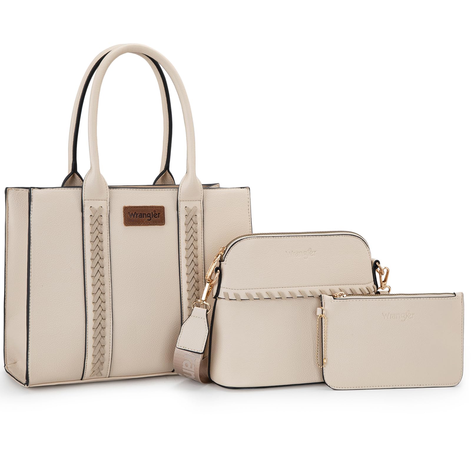 Bolso De Mano Wrangler Wg3-8321bg Para Mujer, Color Beige, Con Juego De 3 Piezas - Venta Internacional.