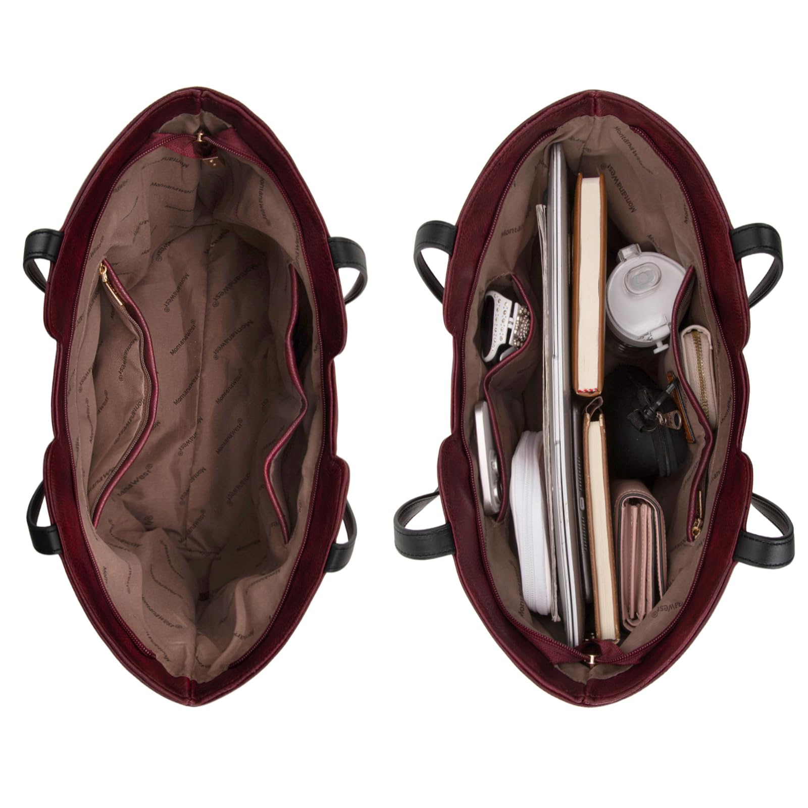 Foto 5 pulgar | Bolso Montana West Mwc-118bdy De Piel Vegana, Color Burdeos - Venta Internacional.