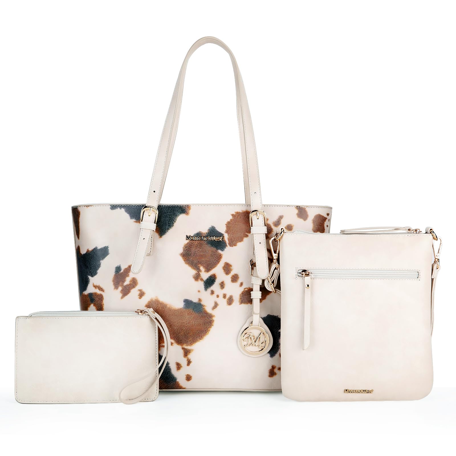 Bolso De Mano Montana West Mwc3-g055cow Con Estampado De Vaca, Juego De 3 Piezas - Venta Internacional.