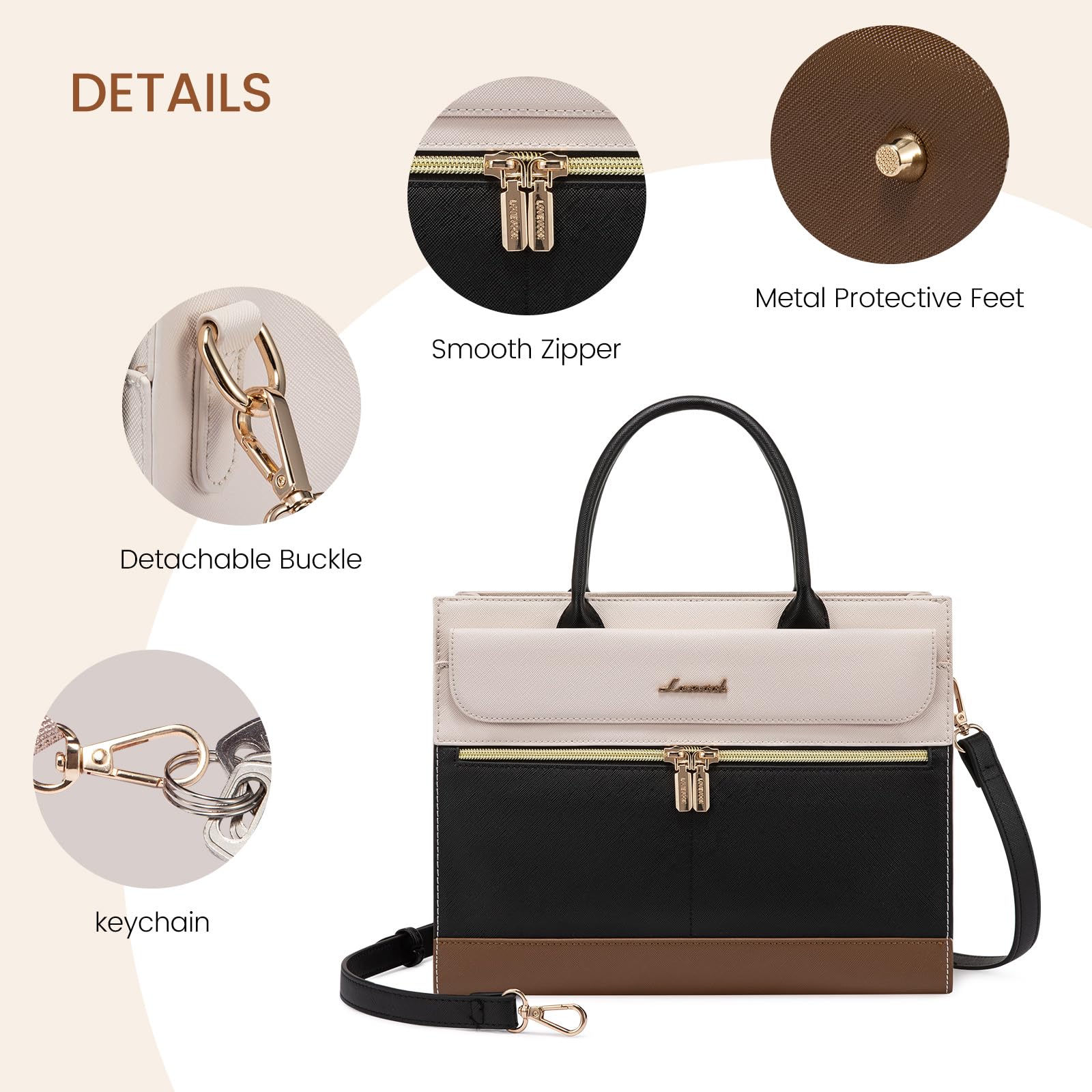 Foto 7 | Monederos Y Bolsos Lovevook Bolso De Hombro De Piel Negro - Venta Internacional.
