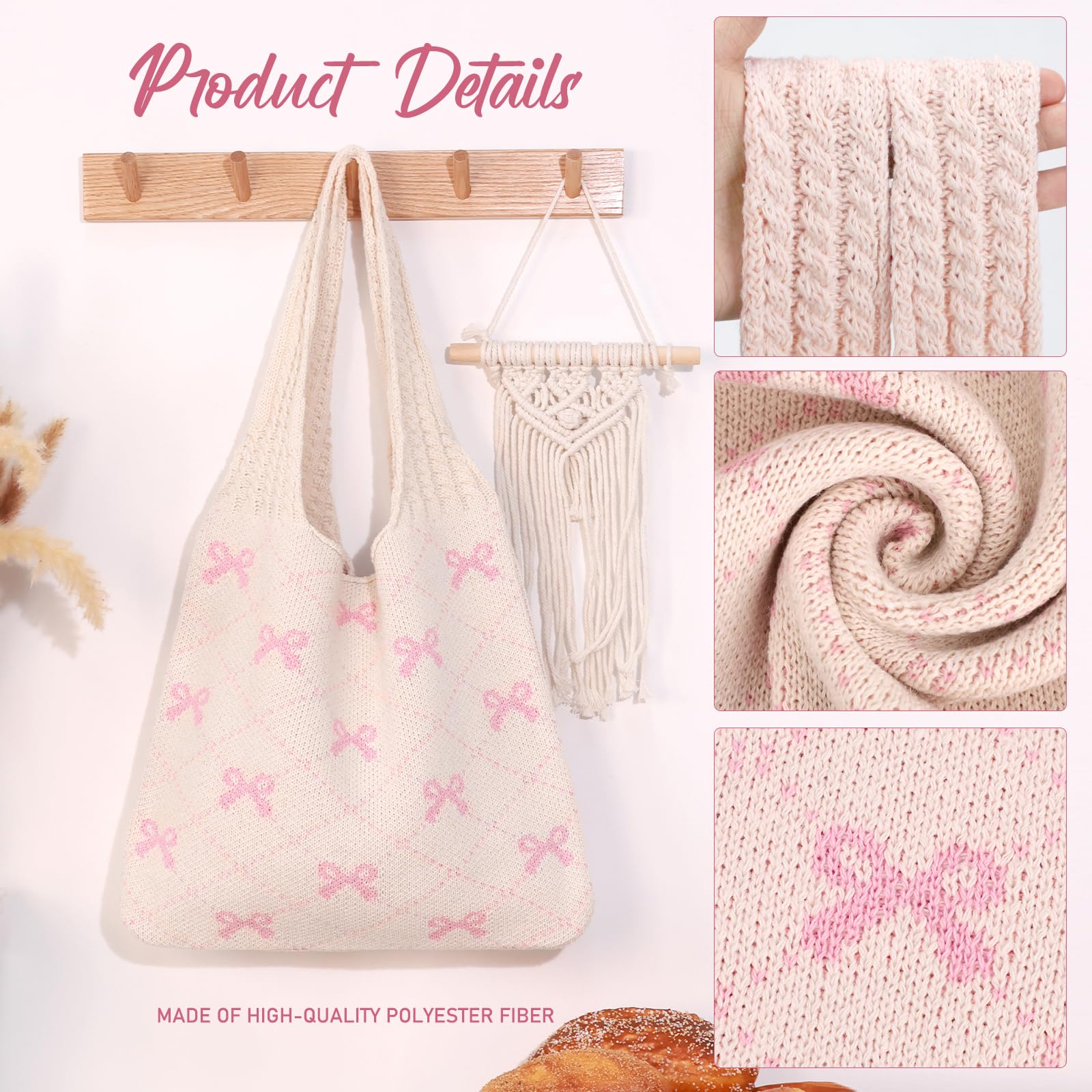 Foto 5 pulgar | Bolso De Mano Kpx, Tejido De Malla De Playa, Tamaño Grande, Para Mujer, Rosa - Venta Internacional.
