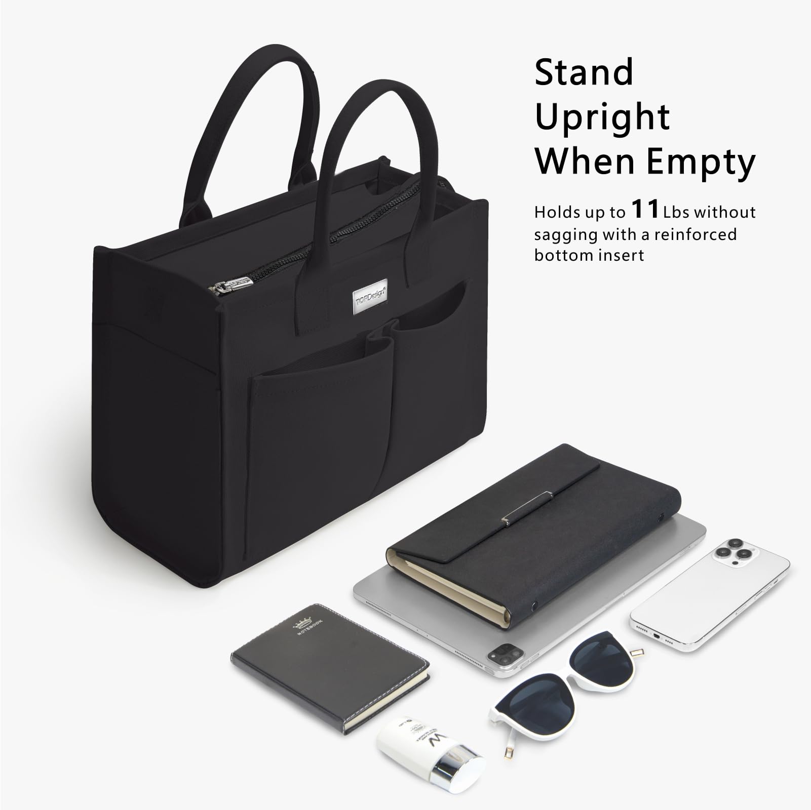 Foto 5 pulgar | Bolsa De Lona Resistente Con Diseño Superior Para Mujer, Color Negro - Venta Internacional.