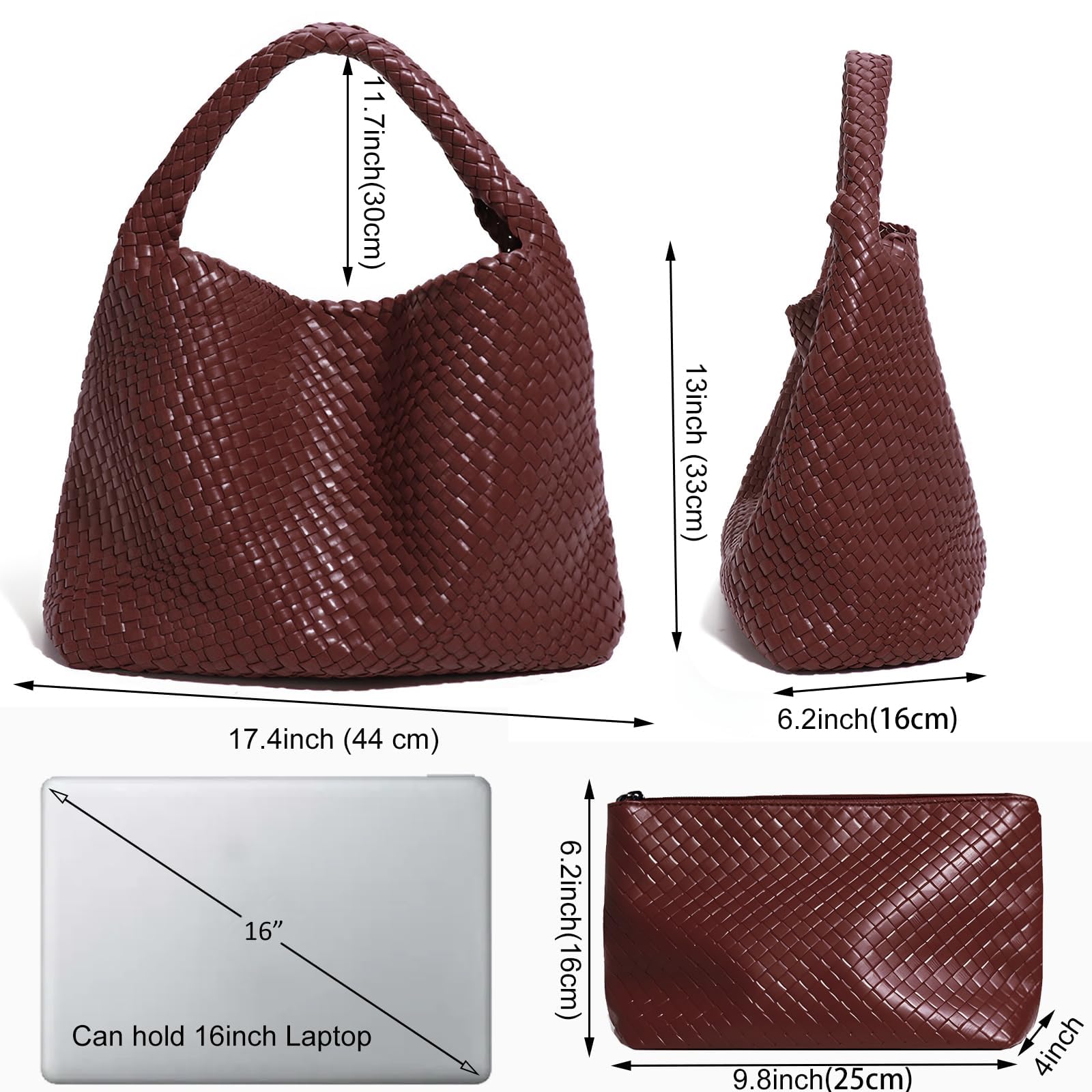 Foto 6 | Bolso Geelyda 2025 Tejido Para Mujer Con Bolso De Mano Color Café - Venta Internacional.