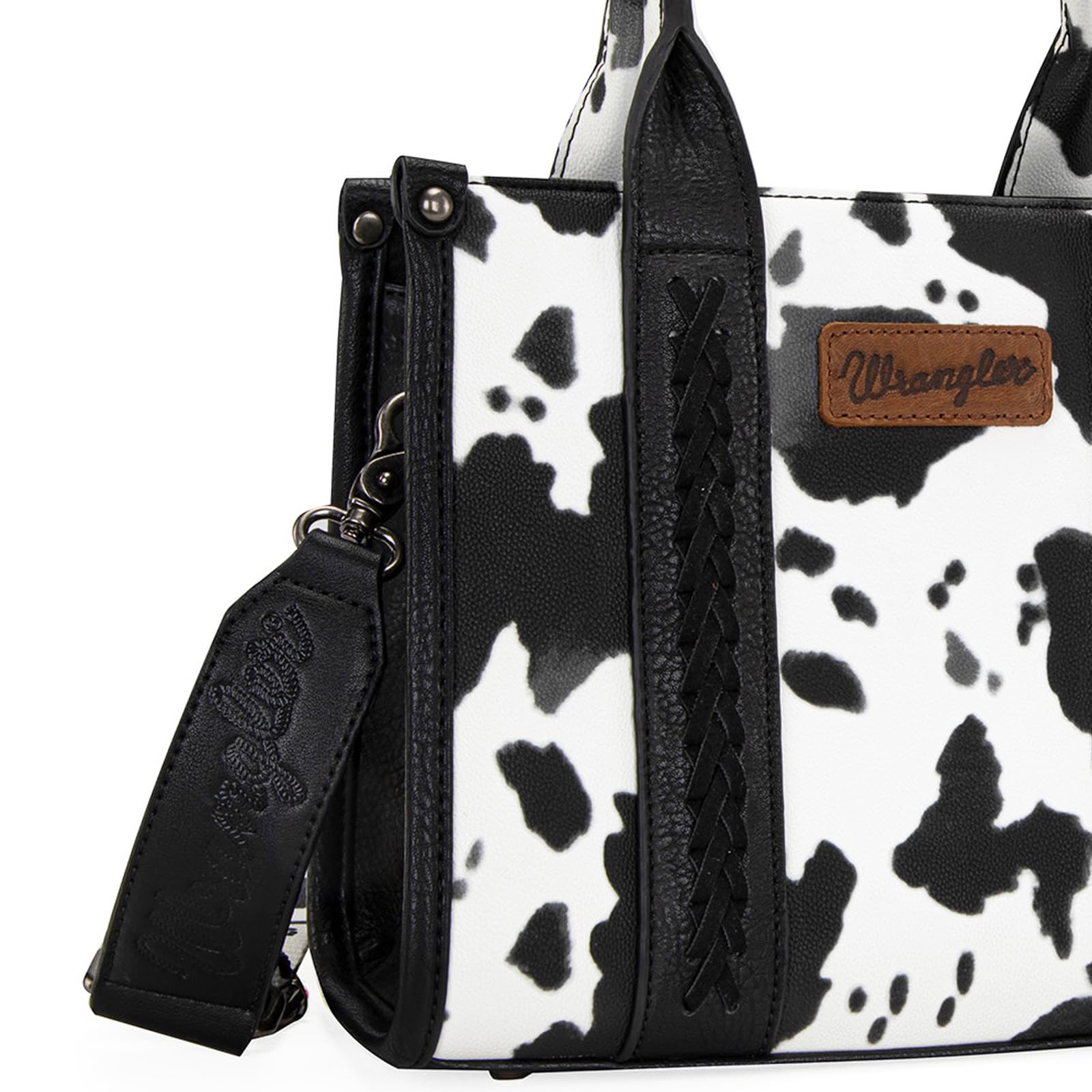 Foto 4 pulgar | Bolso Wrangler Con Estampado De Vaca Para Mujer, Negro, Con Correa De Guitarra - Venta Internacional.