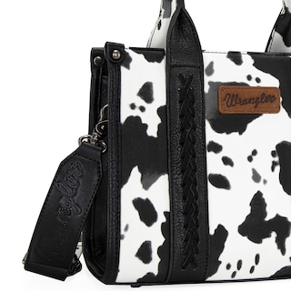 Foto 3 | Bolso Wrangler Con Estampado De Vaca Para Mujer, Negro, Con Correa De Guitarra - Venta Internacional.