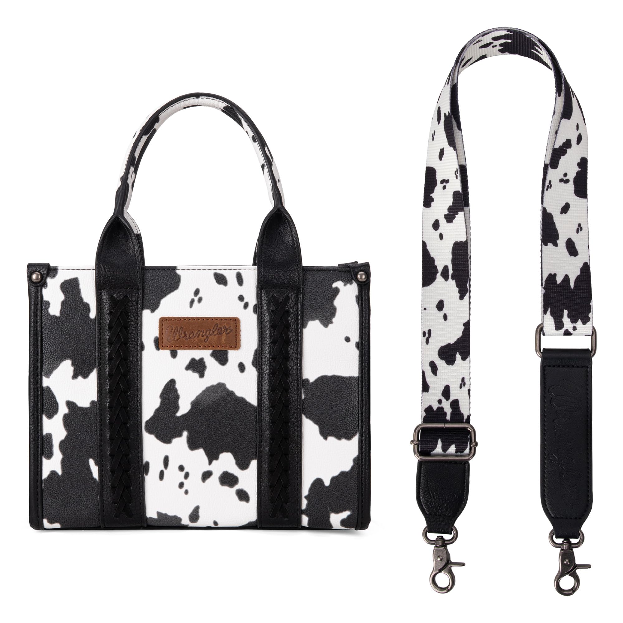 Foto 5 pulgar | Bolso Wrangler Con Estampado De Vaca Para Mujer, Negro, Con Correa De Guitarra - Venta Internacional.
