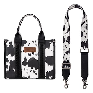 Foto 4 | Bolso Wrangler Con Estampado De Vaca Para Mujer, Negro, Con Correa De Guitarra - Venta Internacional.