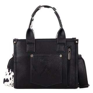 Foto 6 | Bolso Wrangler Con Estampado De Vaca Para Mujer, Negro, Con Correa De Guitarra - Venta Internacional.