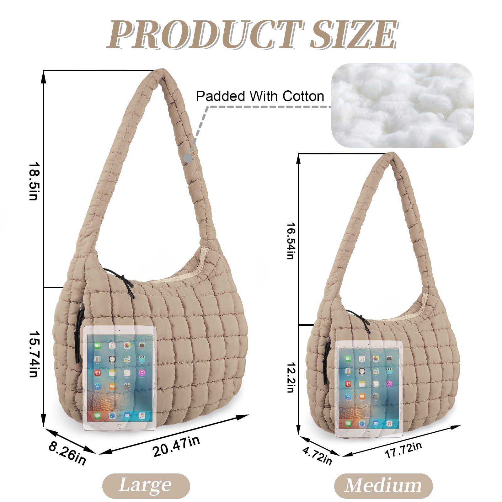 Foto 3 pulgar | Bolso De Mano Izuzta, Acolchado, Grande, De Nailon Hinchado, Para Mujer - Venta Internacional.