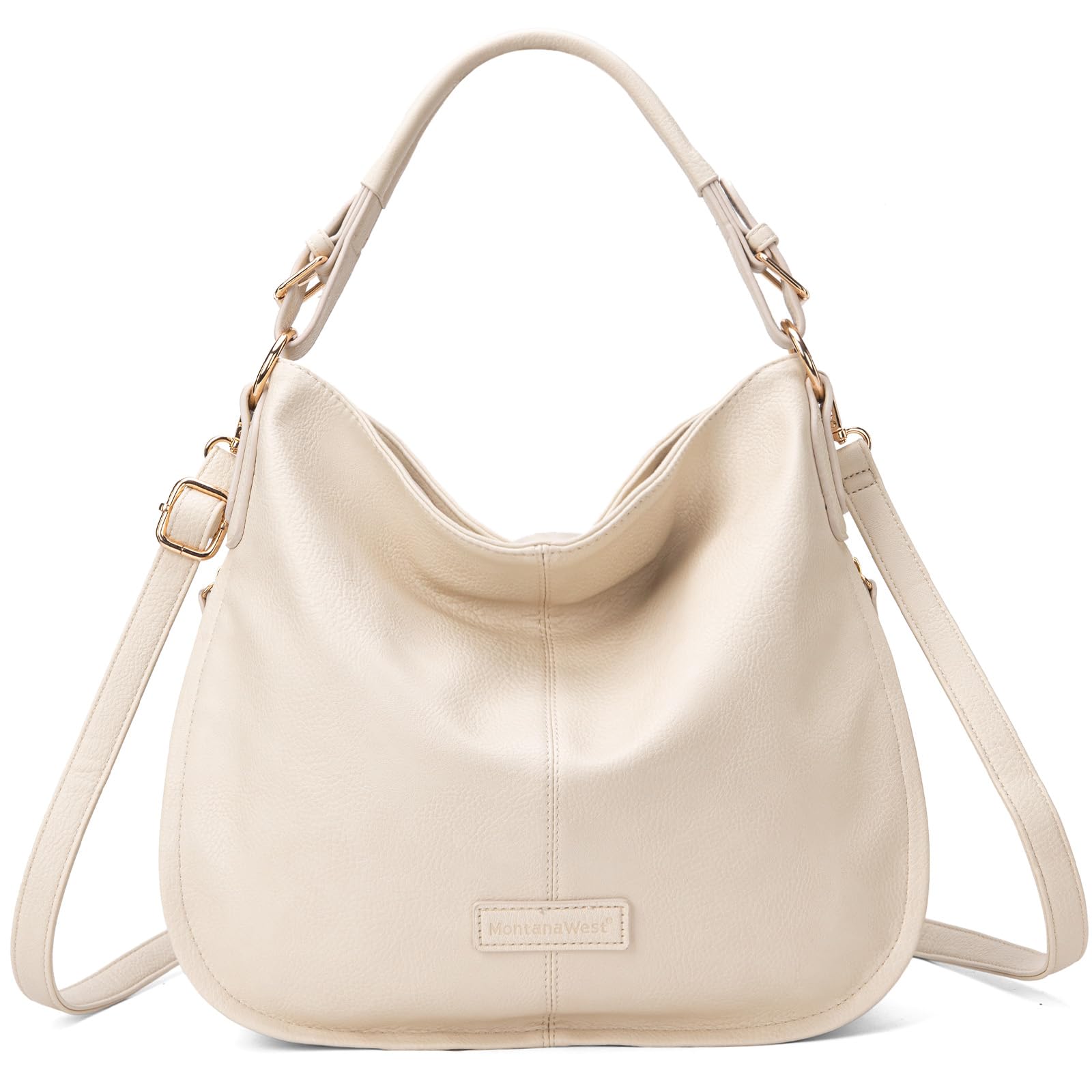 Bolso De Mano Montana West Hobo De Cuero Vegano Beige Mww16-1022bg - Venta Internacional.