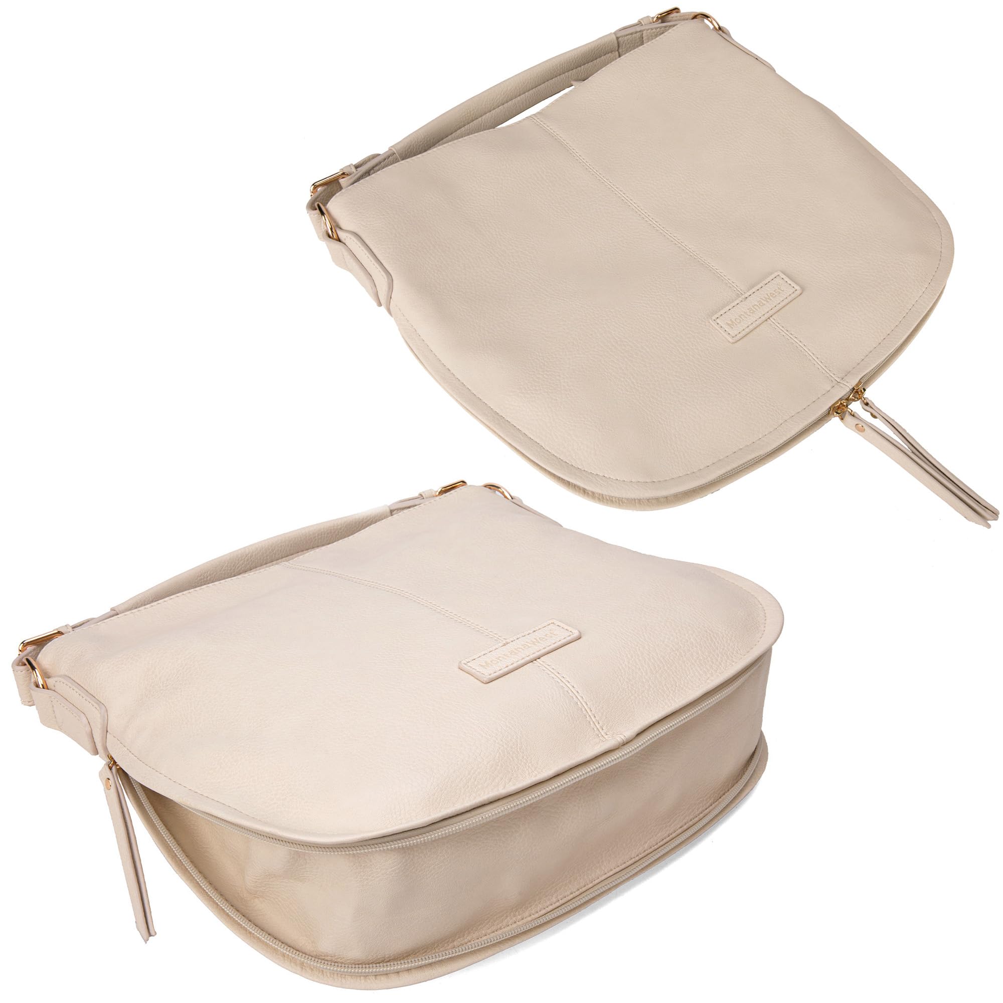 Foto 4 pulgar | Bolso De Mano Montana West Hobo De Cuero Vegano Beige Mww16-1022bg - Venta Internacional.