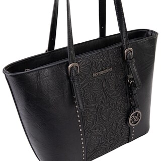 Foto 3 | Bolso De Mano Montana West De Cuero Vegano Estampado Negro, Juego De 2 Piezas - Venta Internacional.