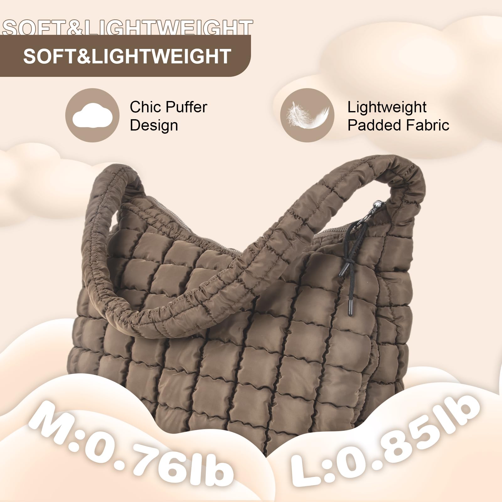 Foto 6 pulgar | Bolsa Acolchada Uixizq Para Mujer, Acolchada, Nailon, Color Cian - Venta Internacional.