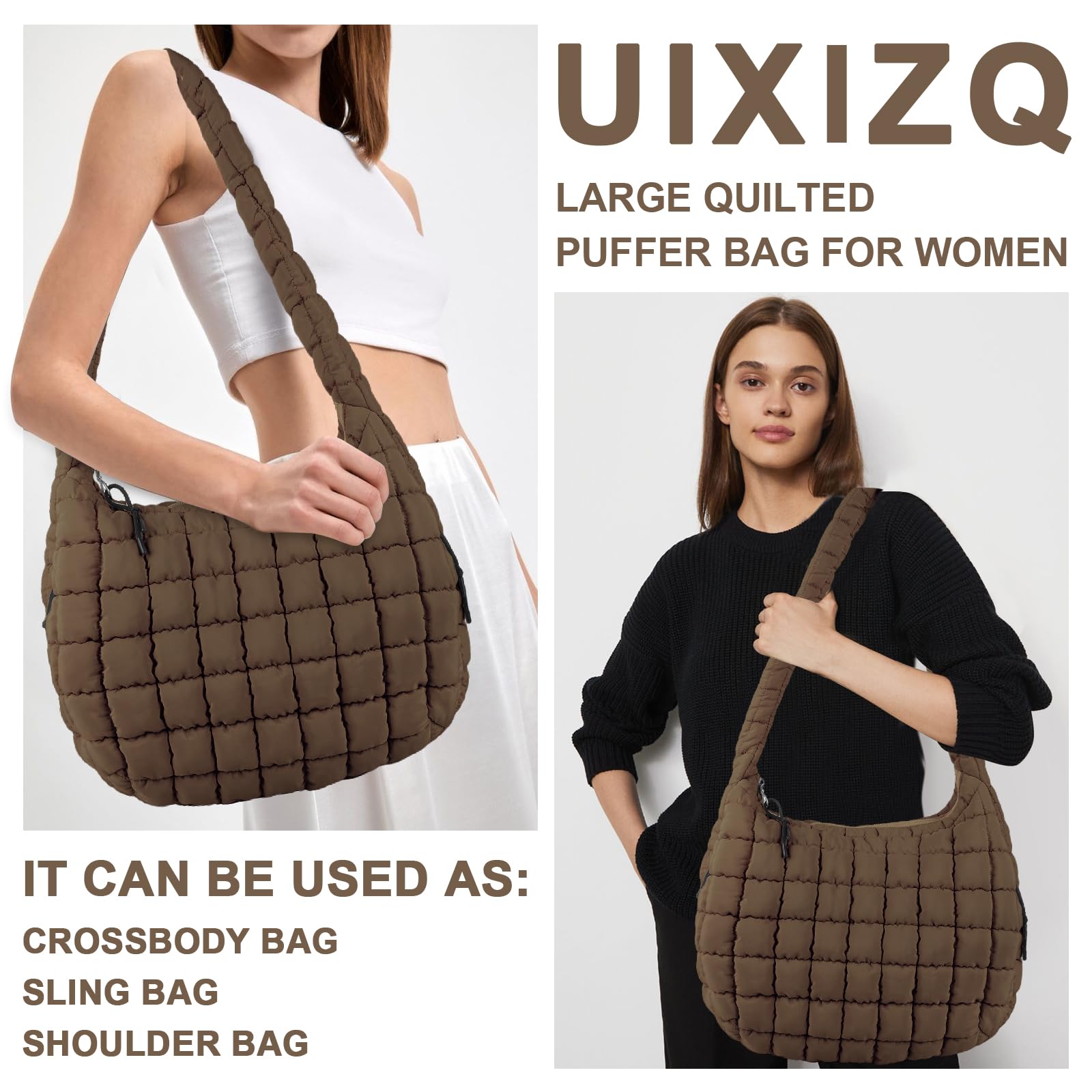 Foto 7 pulgar | Bolsa Acolchada Uixizq Para Mujer, Acolchada, Nailon, Color Cian - Venta Internacional.