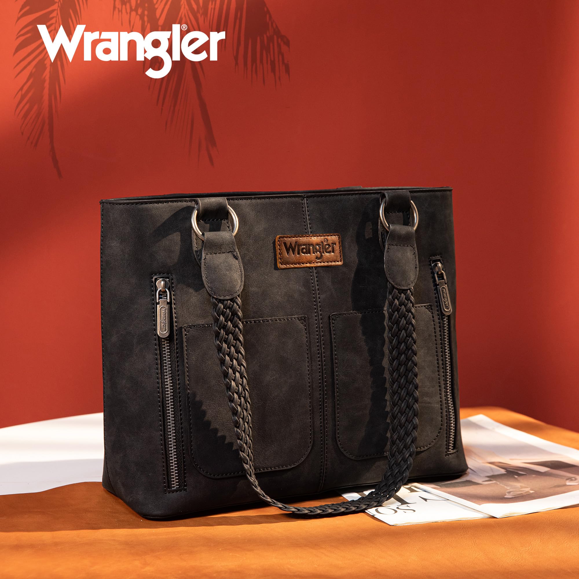 Foto 2 | Bolso De Mano Wrangler Wg78-g8317bk Para Mujer Tipo Cuero - Venta Internacional.